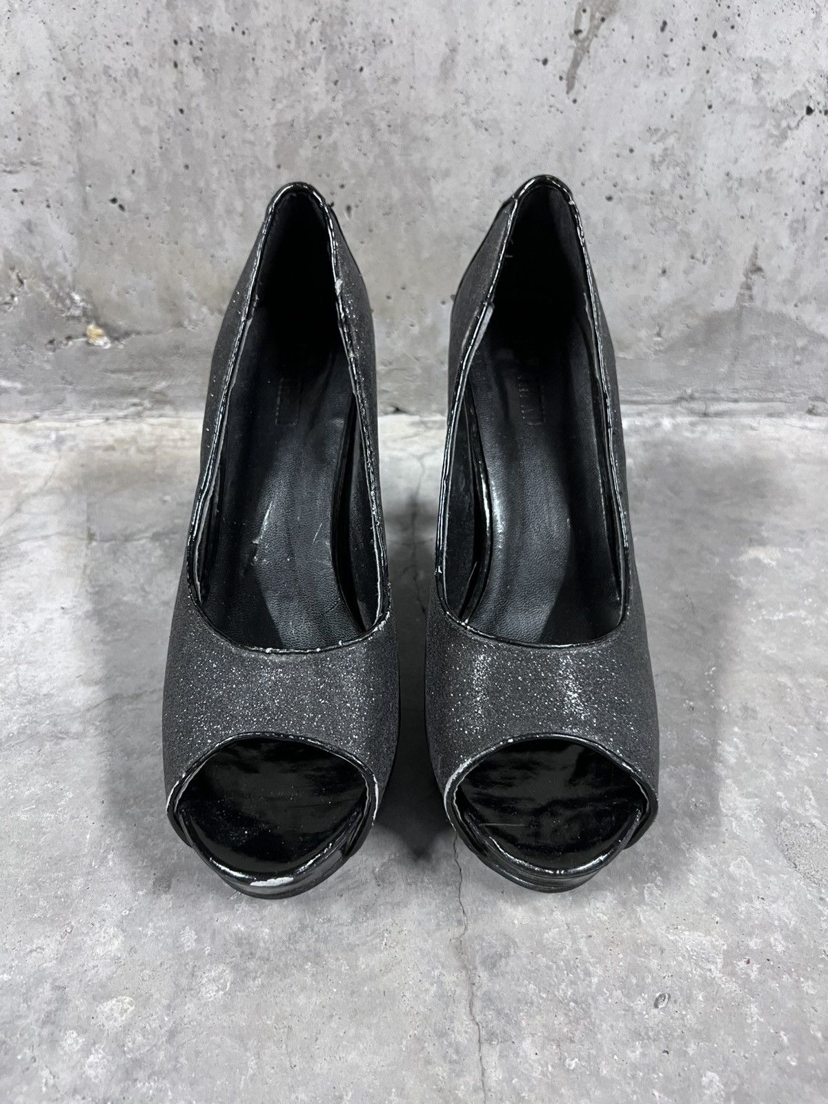 Vintage Spiked Peep Toe Avant Garde Goth Heels Size US 8 / IT 38 - 2 Thumbnail