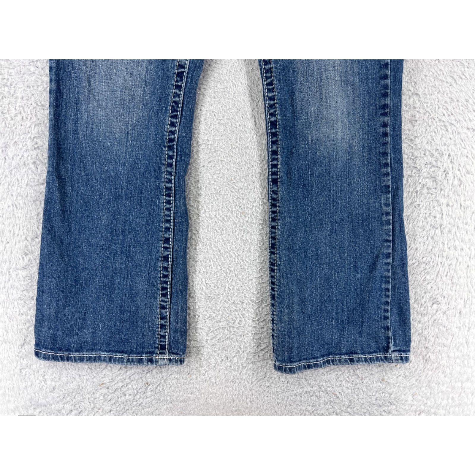 Vintage Maurices Jeans Womens 7 Blue Denim Cotton Low Rise Bootcut Western Embroidered Size 28" / US 6 / IT 42 - 4 Thumbnail