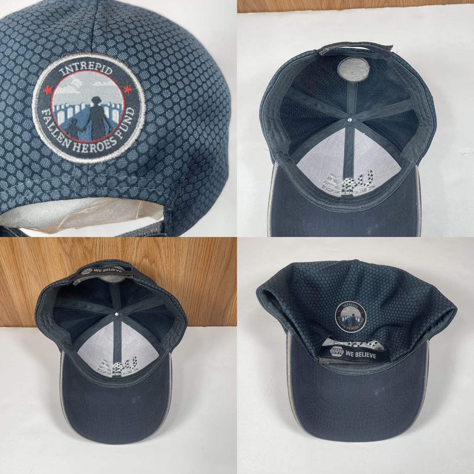 Vintage NAPA We Believe In Heroes Fallen Heroes Foundation Adult Adjustable Hat Cap Grey Unisex Boys Girls Mens Womens StrapBack Cap Size ONE SIZE - 8 Thumbnail
