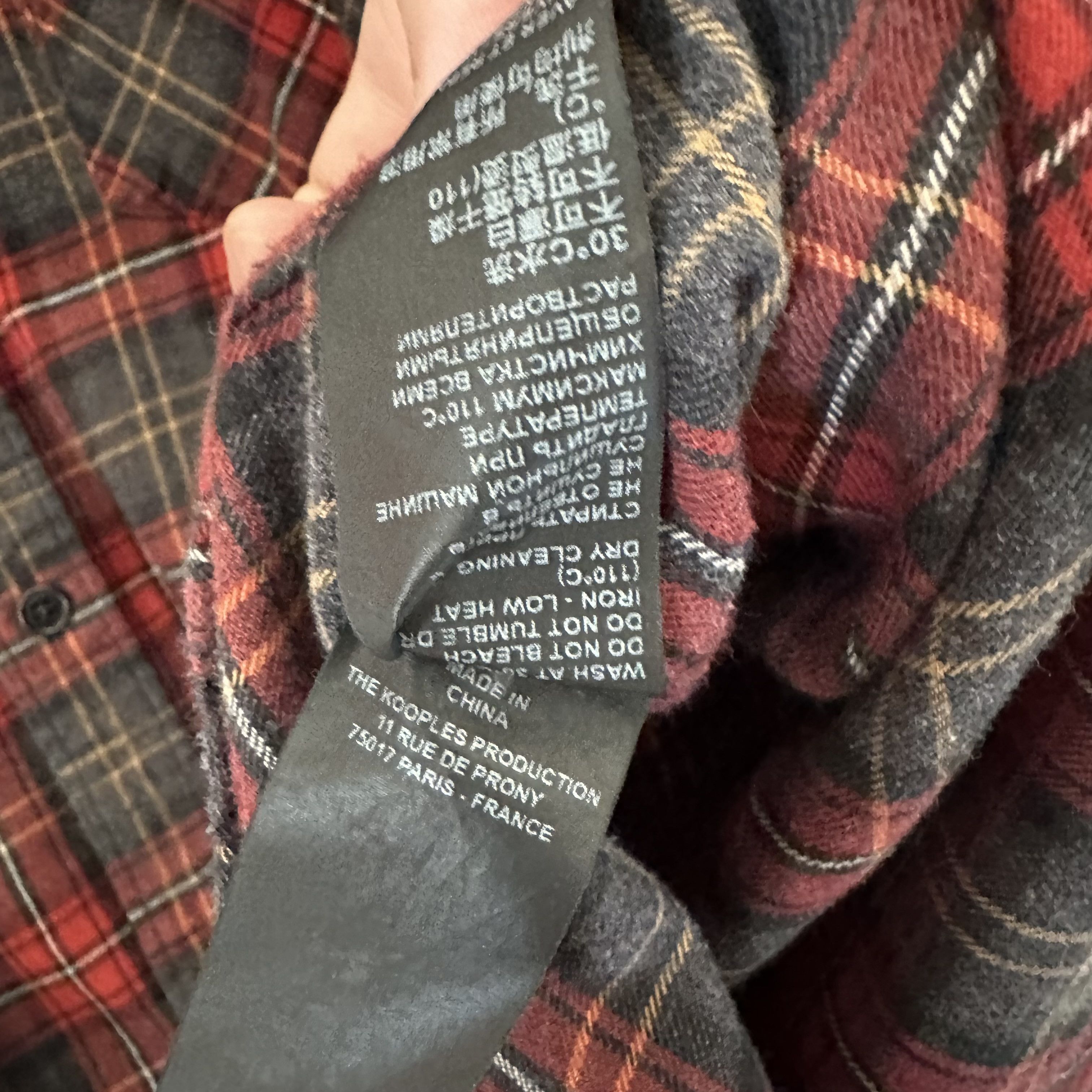 The Kooples The Kooples Flannel Check Buttondown Shirt (Japanese Cloth) Size US XL / EU 56 / 4 - 6 Thumbnail