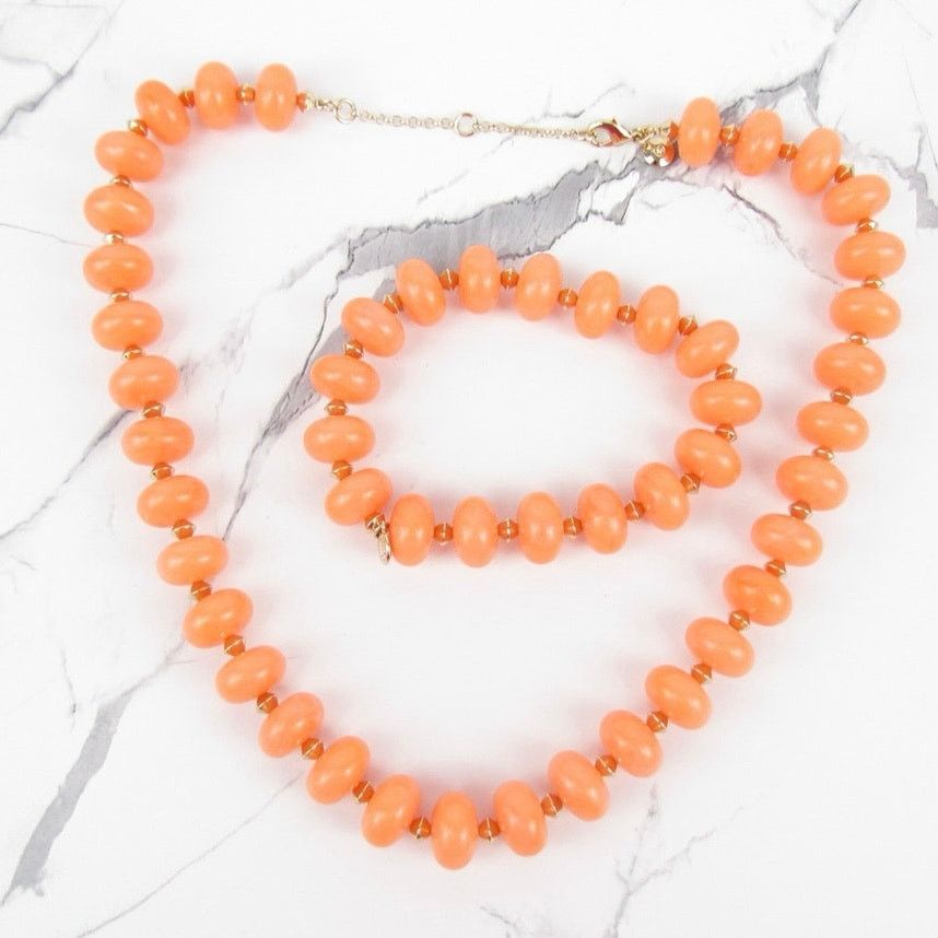 J.Crew J.Crew Coral Beaded Necklace & Bracelet Set Size ONE SIZE - 6 Thumbnail