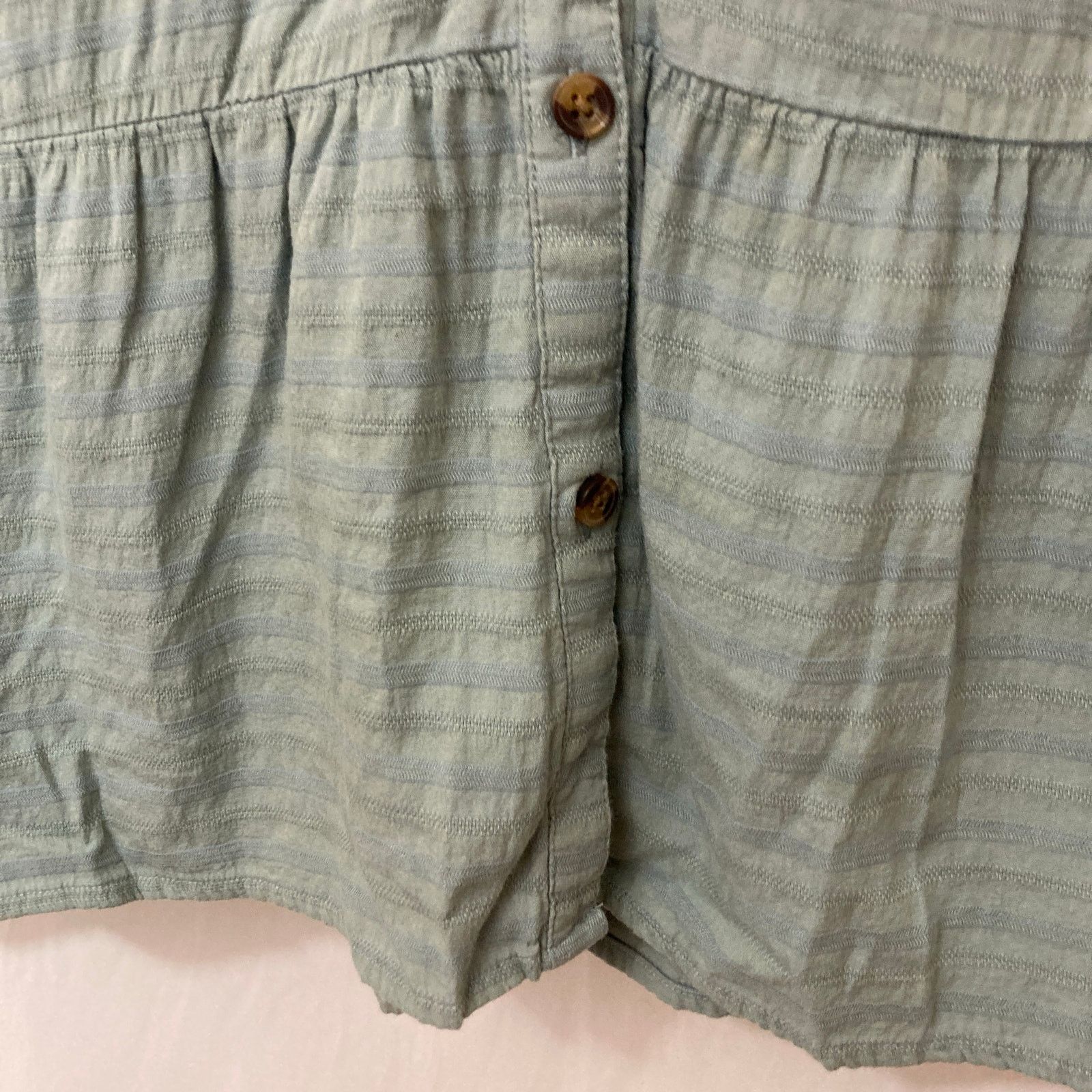 Sonoma Sonoma Light Teal Green Blue Button Front V-Neck Mini Dress Size S / US 4 / IT 40 - 2 Thumbnail