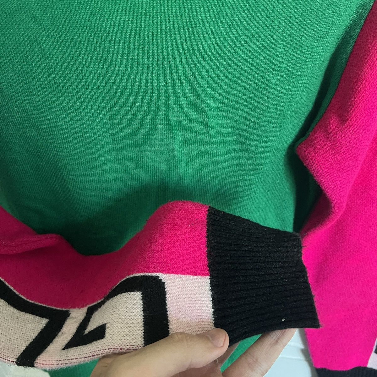 Japanese Brand × Vintage Y2K Sweater Pullover Knit Neon 2010 vibe swag turtleneck 00s Size M / US 6-8 / IT 42-44 - 4 Thumbnail