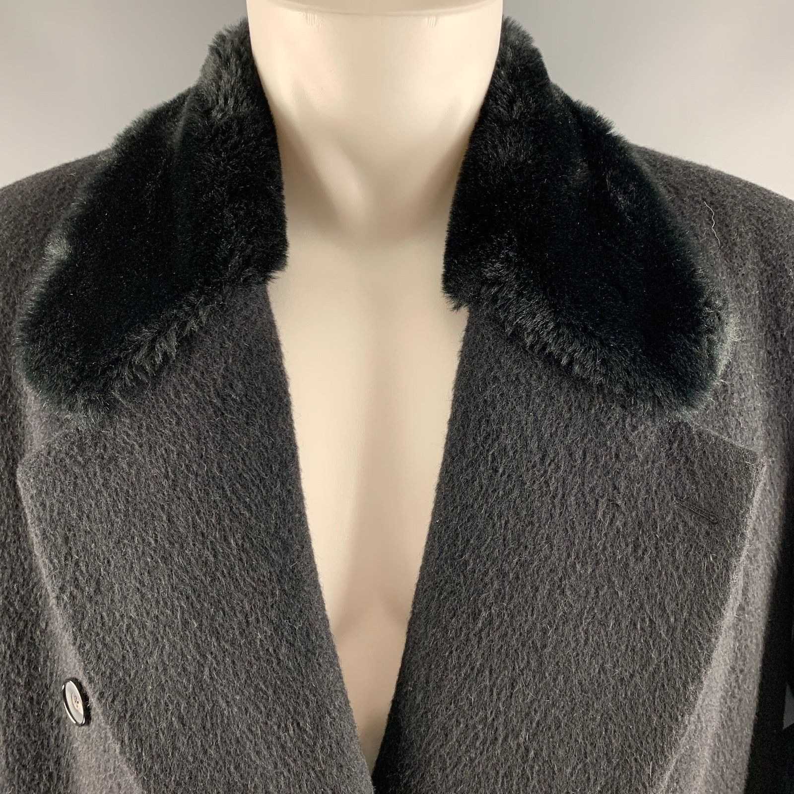 Other GAY GIANO Size 36 Black Solid Wool Blend Notch Lapel Coat Size US S / EU 44-46 / 1 - 2 Thumbnail