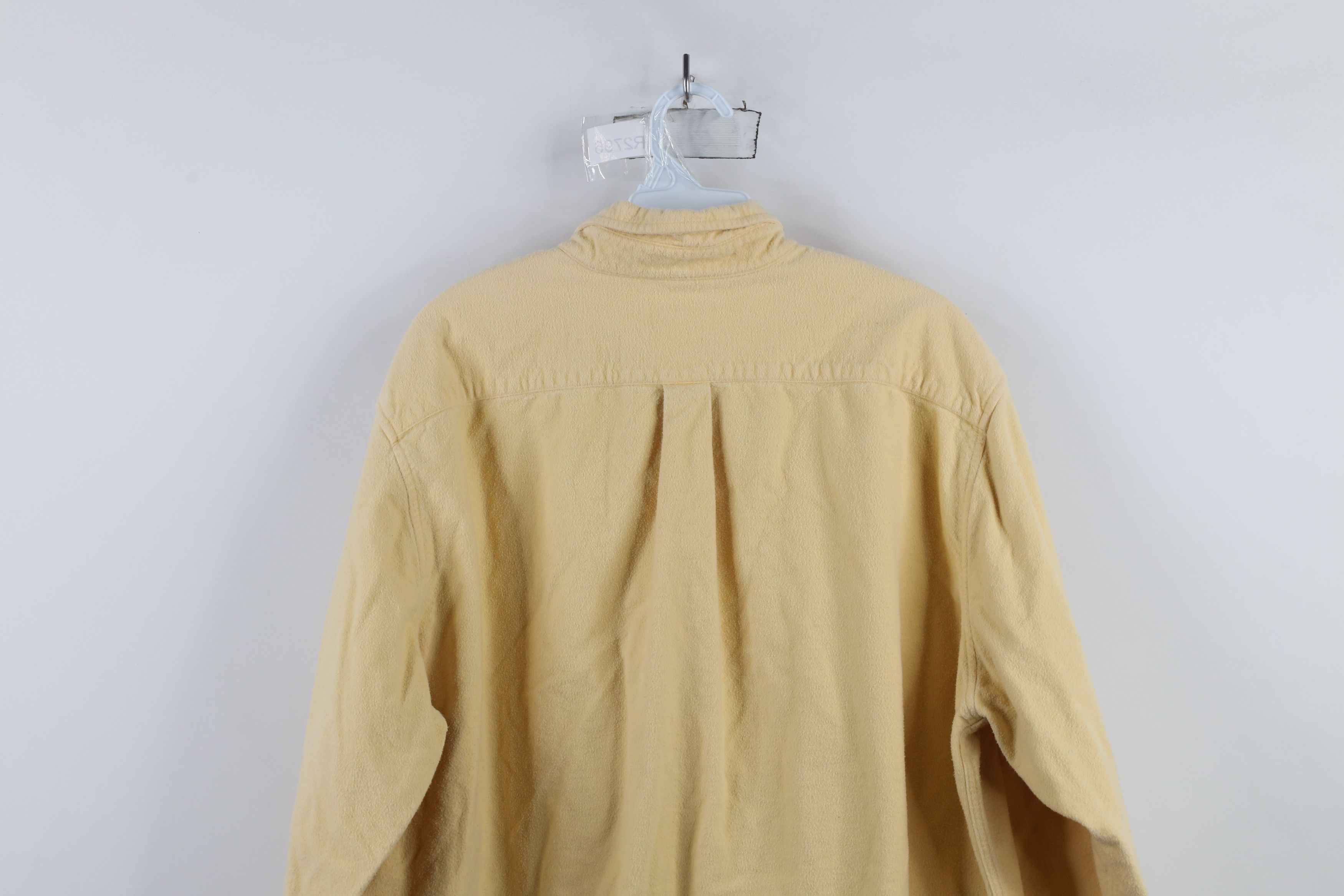 Lands' End × Vintage Vintage 90s Lands End Chamois Cloth Button Shirt Yellow Size US XL / EU 56 / 4 - 11 Thumbnail