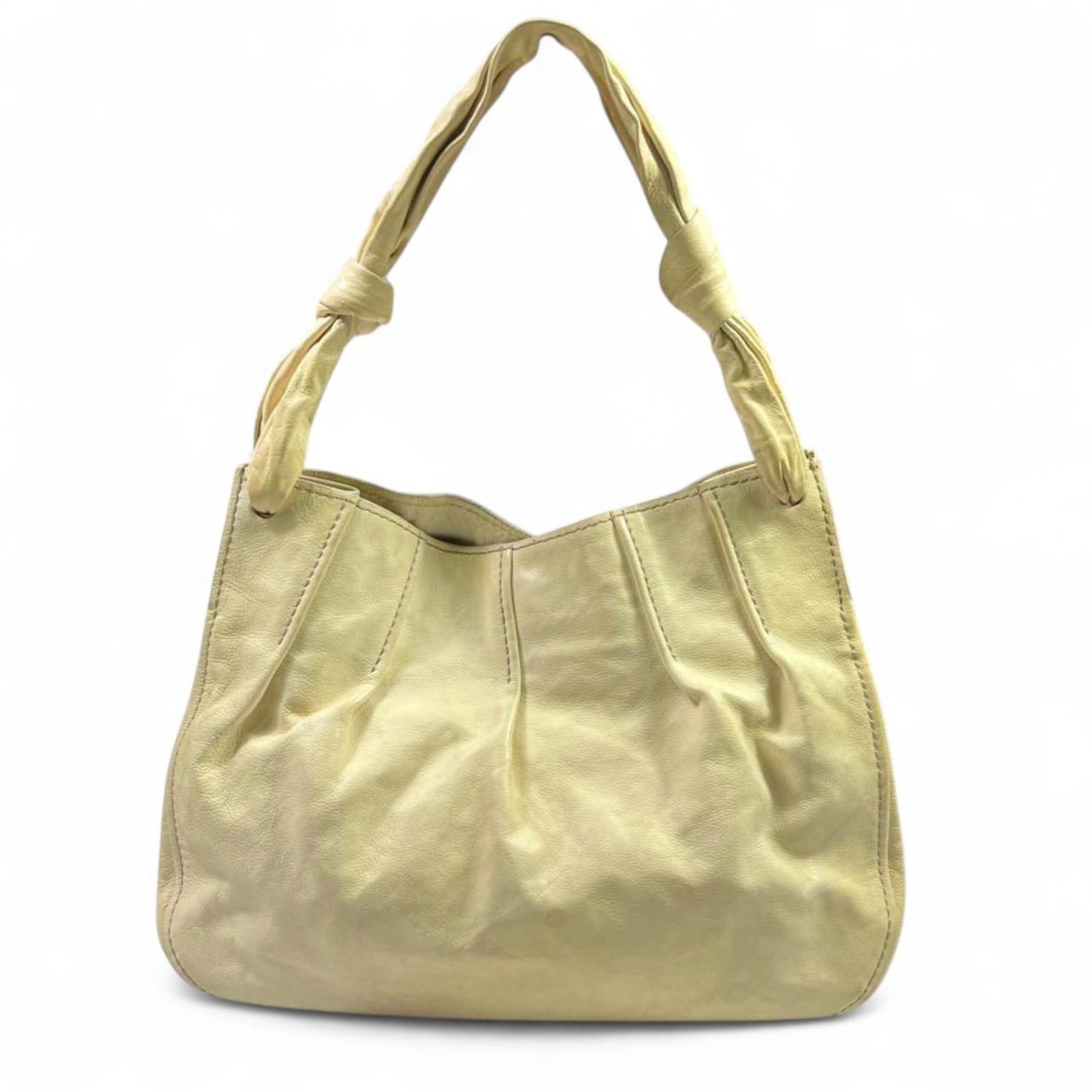Miu Miu Miu Miu- Beige Leather Handbag with Knotted Handles Size ONE SIZE - 3 Thumbnail