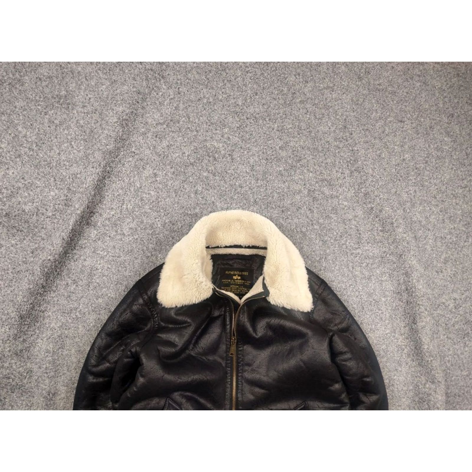 Vintage Alpha B3 Flying Men's Faux Shearling Black Jacket Bomber Winter Army Jacket Size US M / EU 48-50 / 2 - 2 Thumbnail