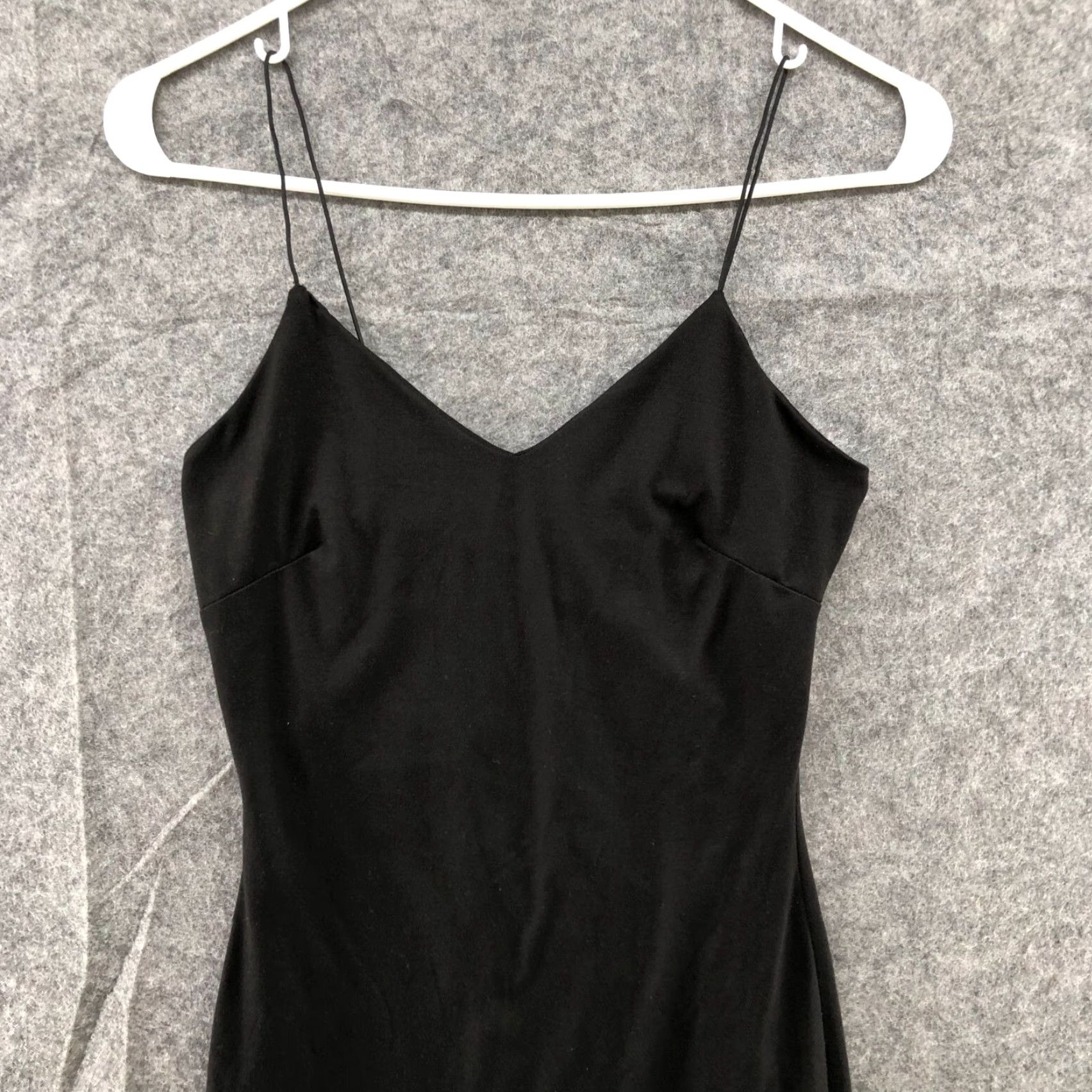 Vintage The Vintage Shop Slip Dress Womens S Black V-Neck Midi Bodycon Cami Stretch Sheath Party Cocktail Wedding Size S / US 4 / IT 40 - 3 Thumbnail