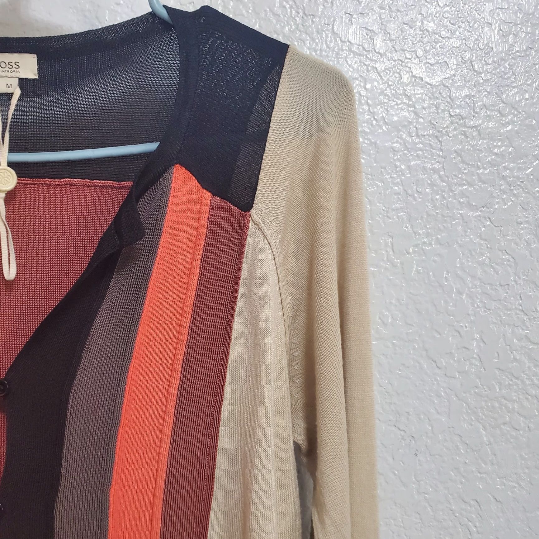 Hoss Intropia VINTAGE Hoss Intropia Cardigan M Striped Viscose V Neck Button Sweater Size M / US 6-8 / IT 42-44 - 7 Thumbnail