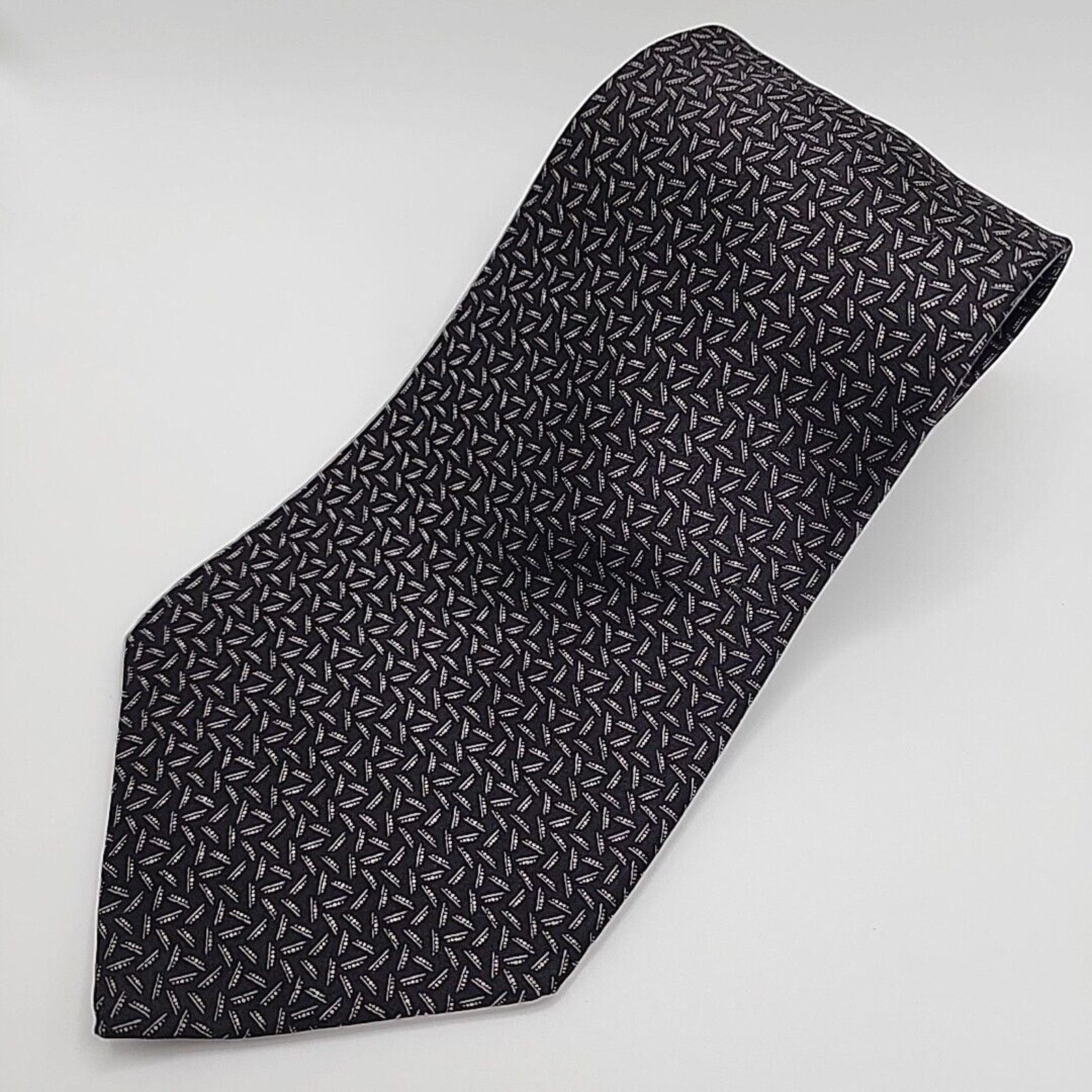 Other Zylos George Machado Dark Grey Patterned Silk Necktie Size ONE SIZE - 4 Thumbnail