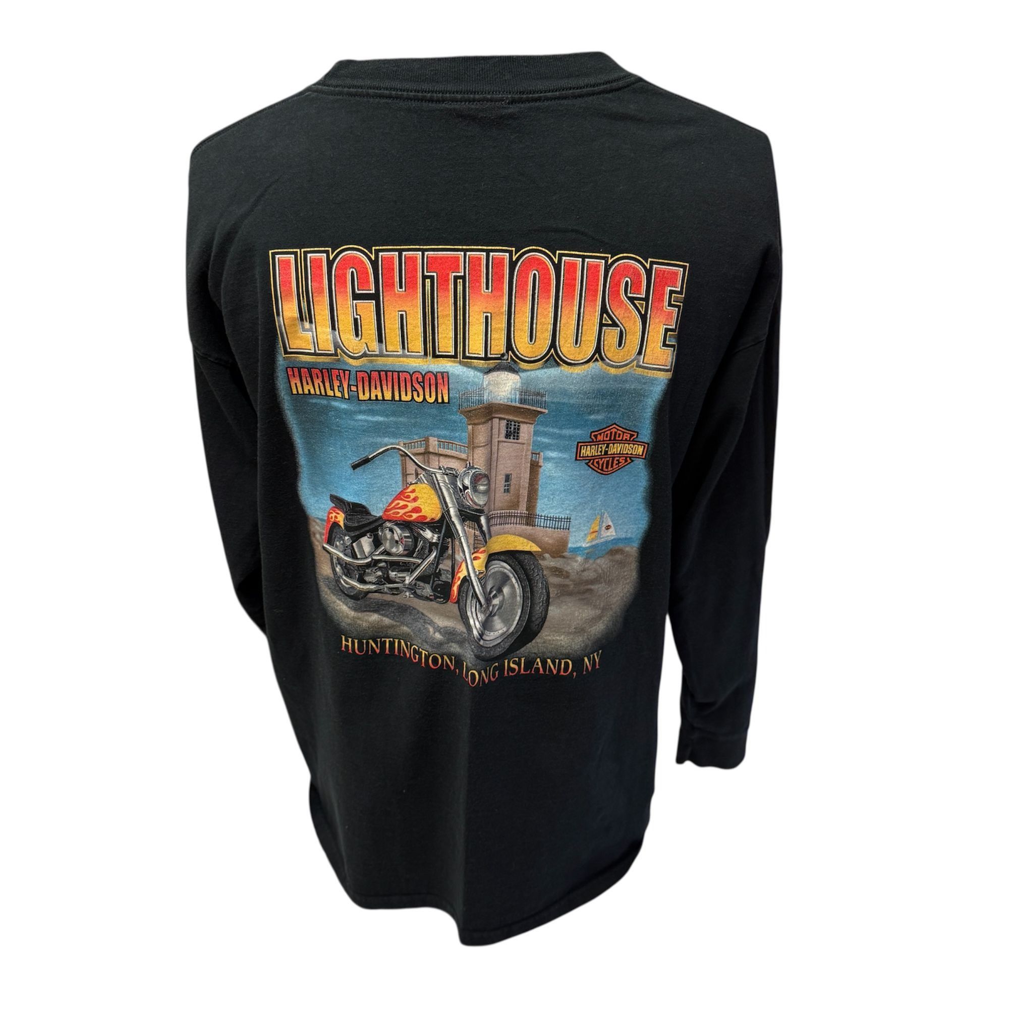 Harley Davidson Y2K Harley Davidson Blue FLAME Motorcycle LIGHTHOUSE Biker Size US XL / EU 56 / 4 - 3 Thumbnail