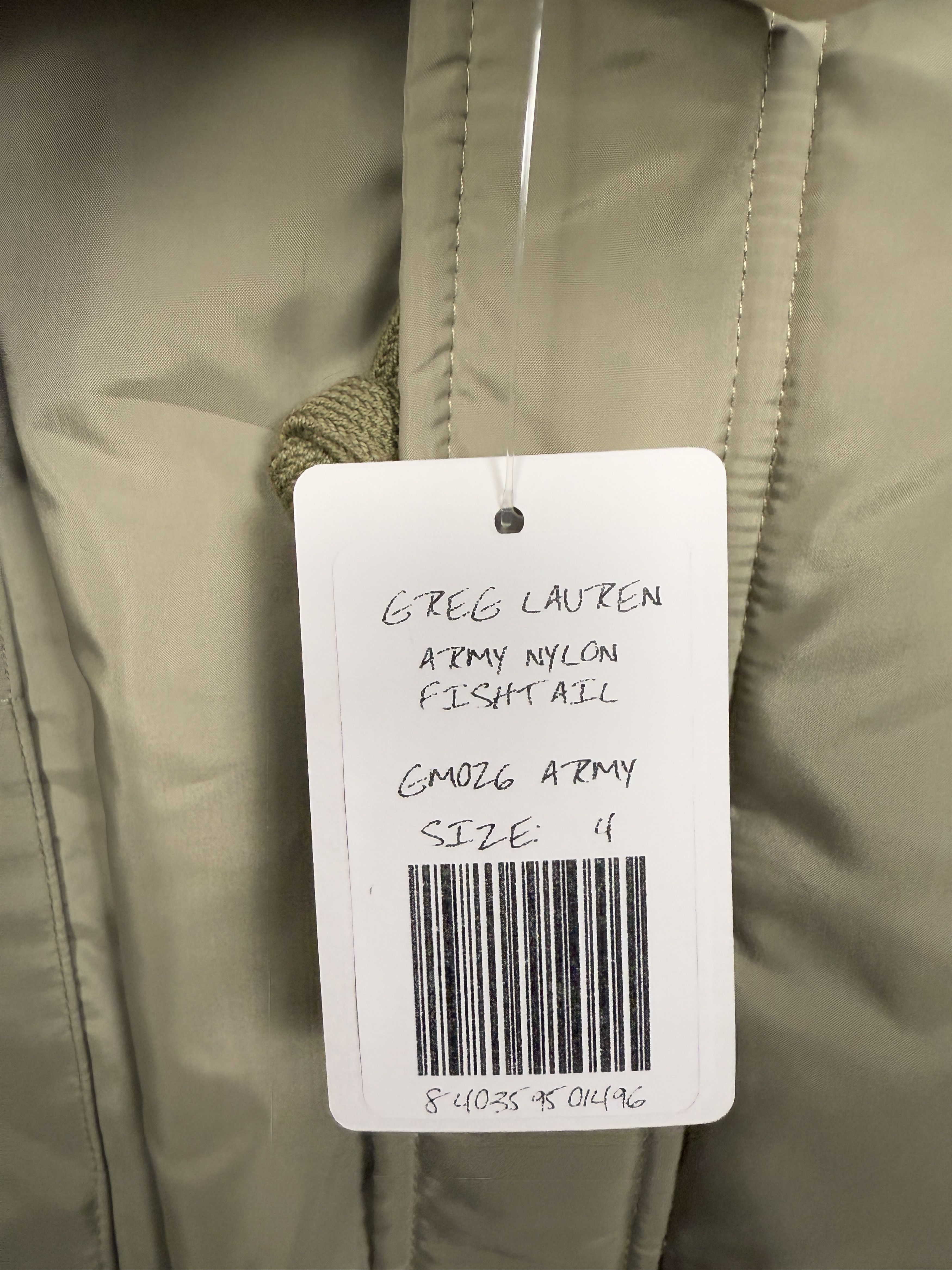 Greg Lauren Army Nylon Fishtail Parka