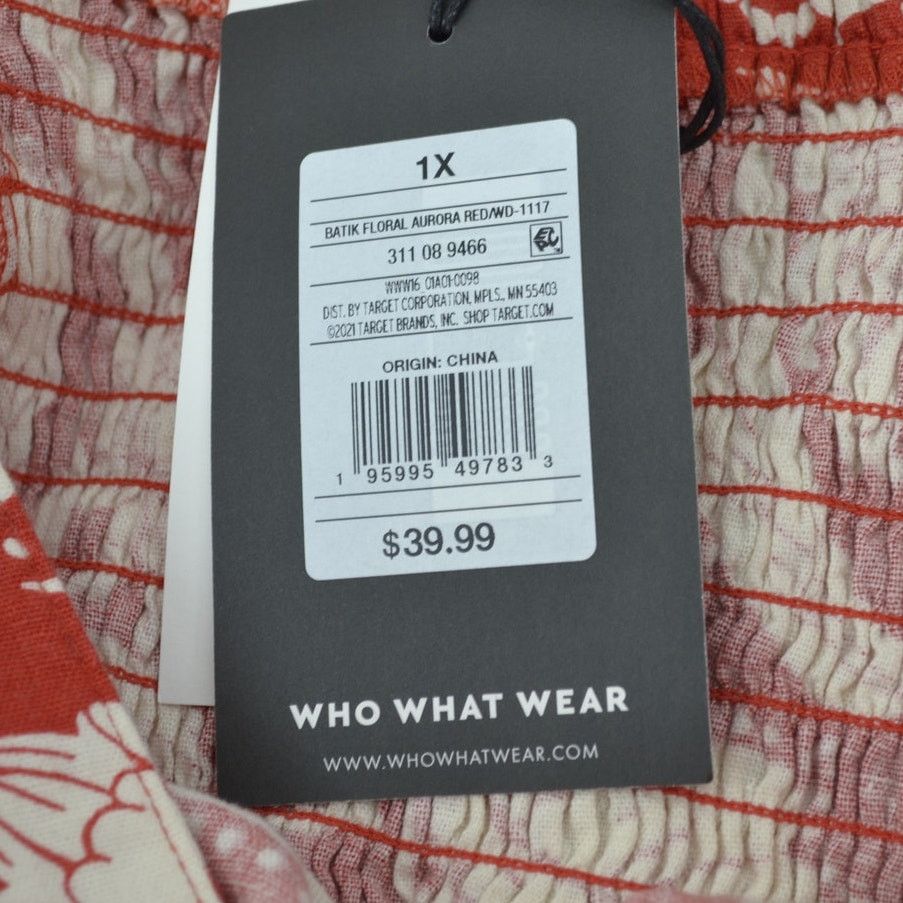 Other Who What Wear Batik Floral Aurora Red Dress Boho Plus Sz 1X Size XL / US 12-14 / IT 48-50 - 9 Thumbnail