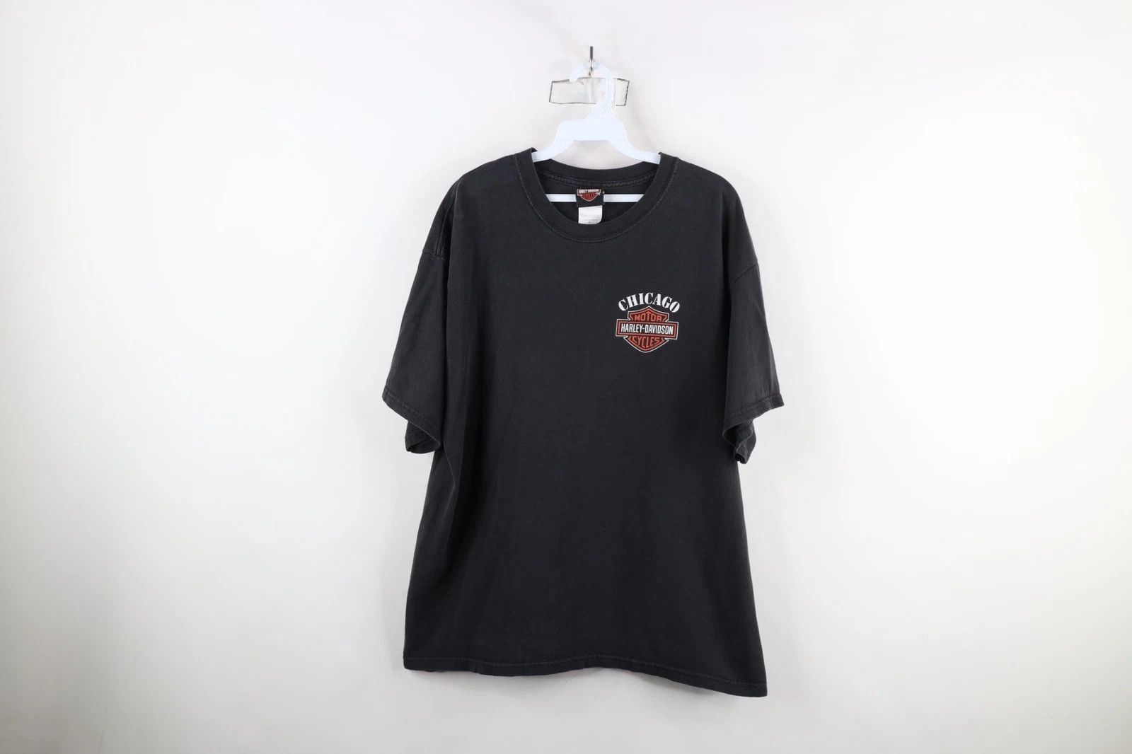 Harley Davidson × Vintage Vintage Y2K 2005 Harley Davidson Chicago T-Shirt Black USA Size US XL / EU 56 / 4 - 1 Thumbnail
