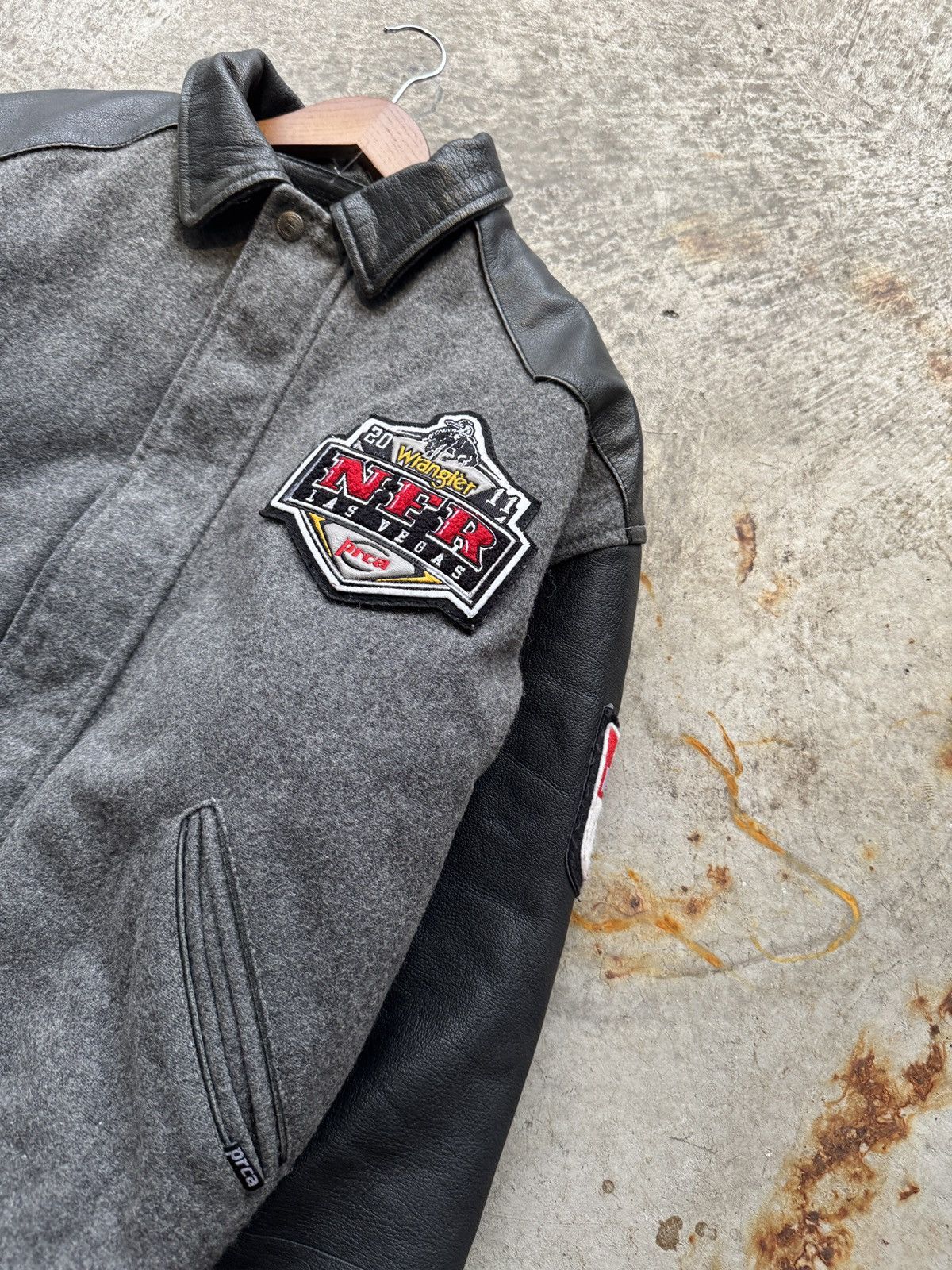 Vintage × Wrangler Vintage Y2K wrangler Las Vegas leather and suede varsity jkt Size US M / EU 48-50 / 2 - 2 Thumbnail