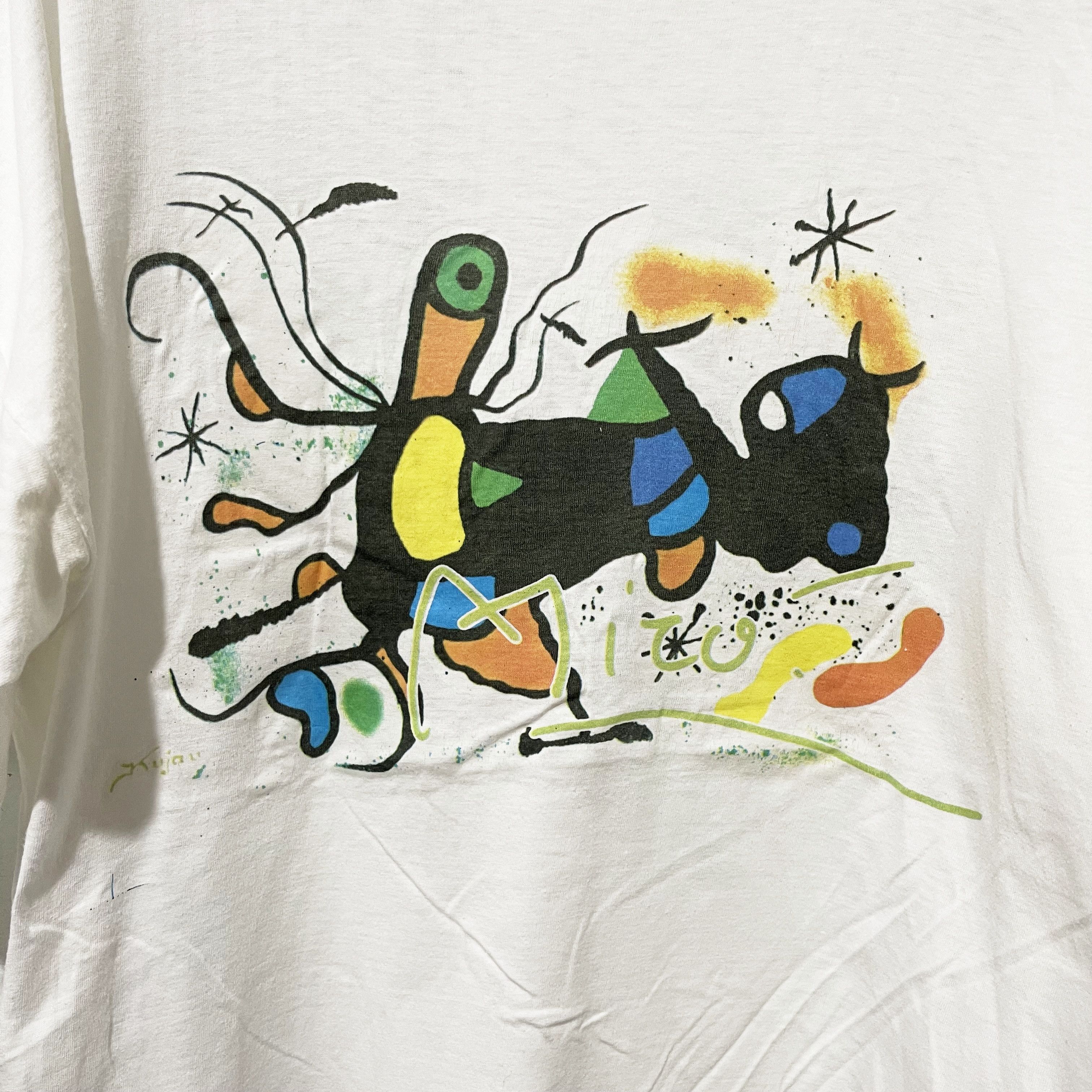 Vintage Vintage 1990s Abstract Surreal Art T-Shirt Size US XL / EU 56 / 4 - 2 Thumbnail