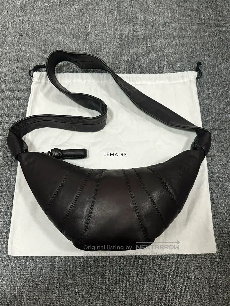 Lemaire LEMAIRE Small Dark Chocolate Lamb Leather Horn Bag Size ONE SIZE - 1 Thumbnail