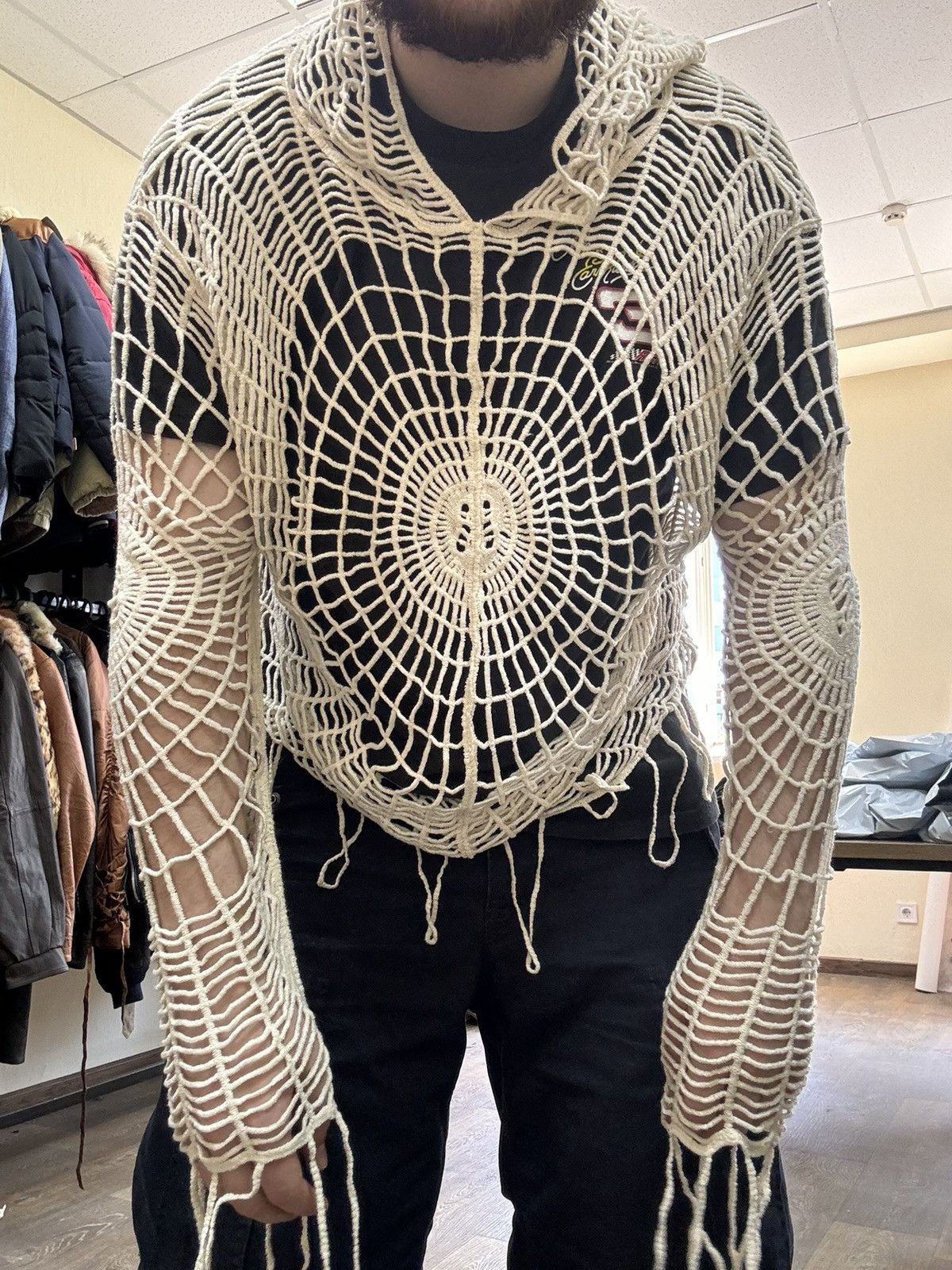 Junya Watanabe Vintage Mesh Junya Watanabe LGB Style Sweater Size US L / EU 52-54 / 3 - 1 Thumbnail