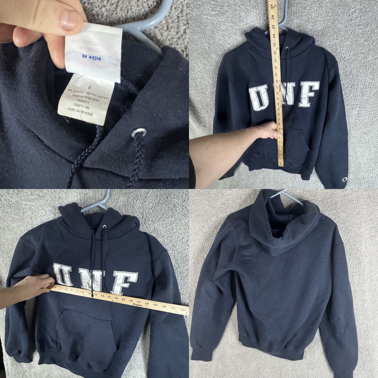 Champion Champion Hoodie Mens Small Blue UNF College Pullover Fleece Graphic Sweatshirt Size US S / EU 44-46 / 1 - 8 Thumbnail