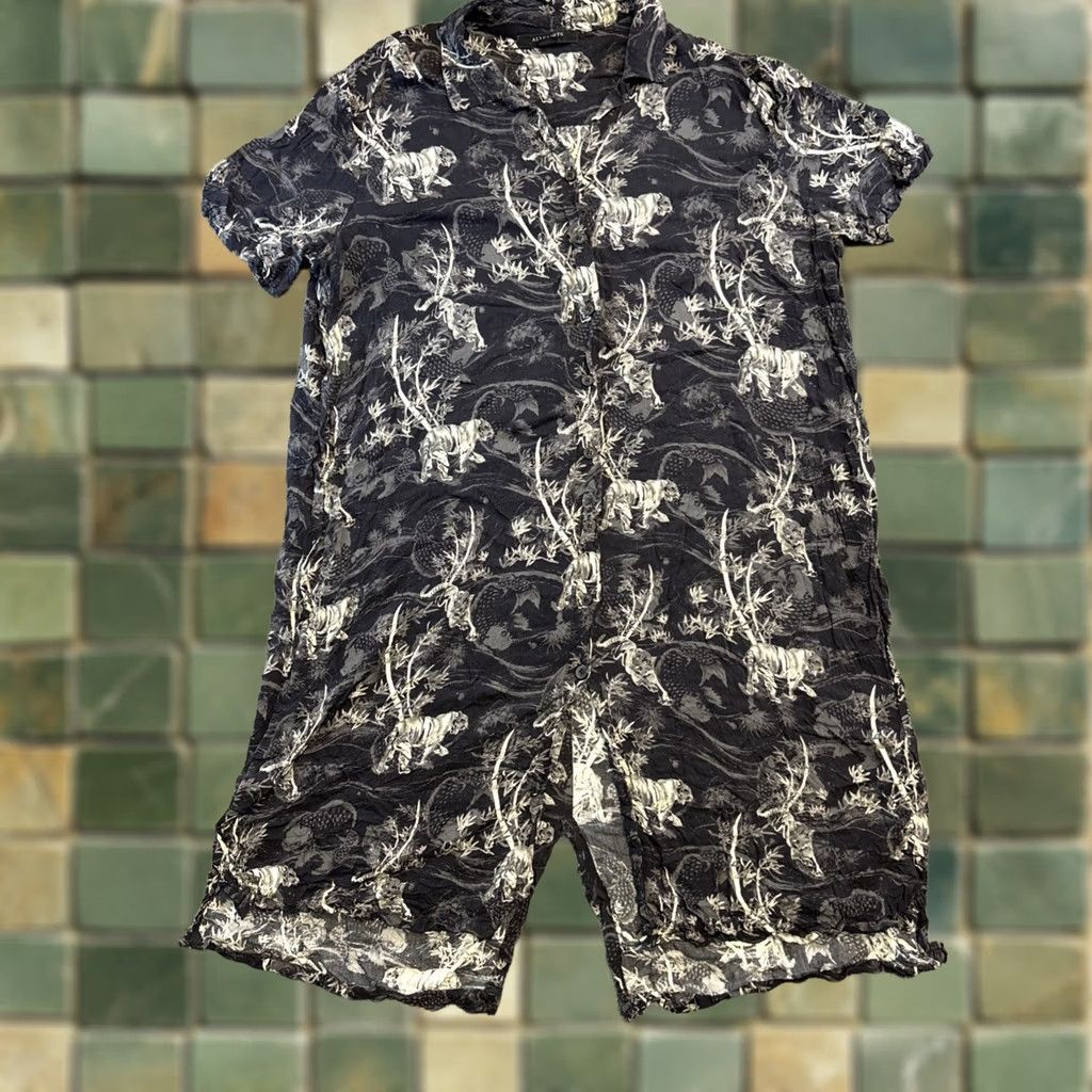 Allsaints AllSaints Shirt Dress Mini BLACK TIGERPRINT M Multicolor Leopard Blouson 3/4 Sleeve Belted Women Size M / US 6-8 / IT 42-44 - 1 Thumbnail