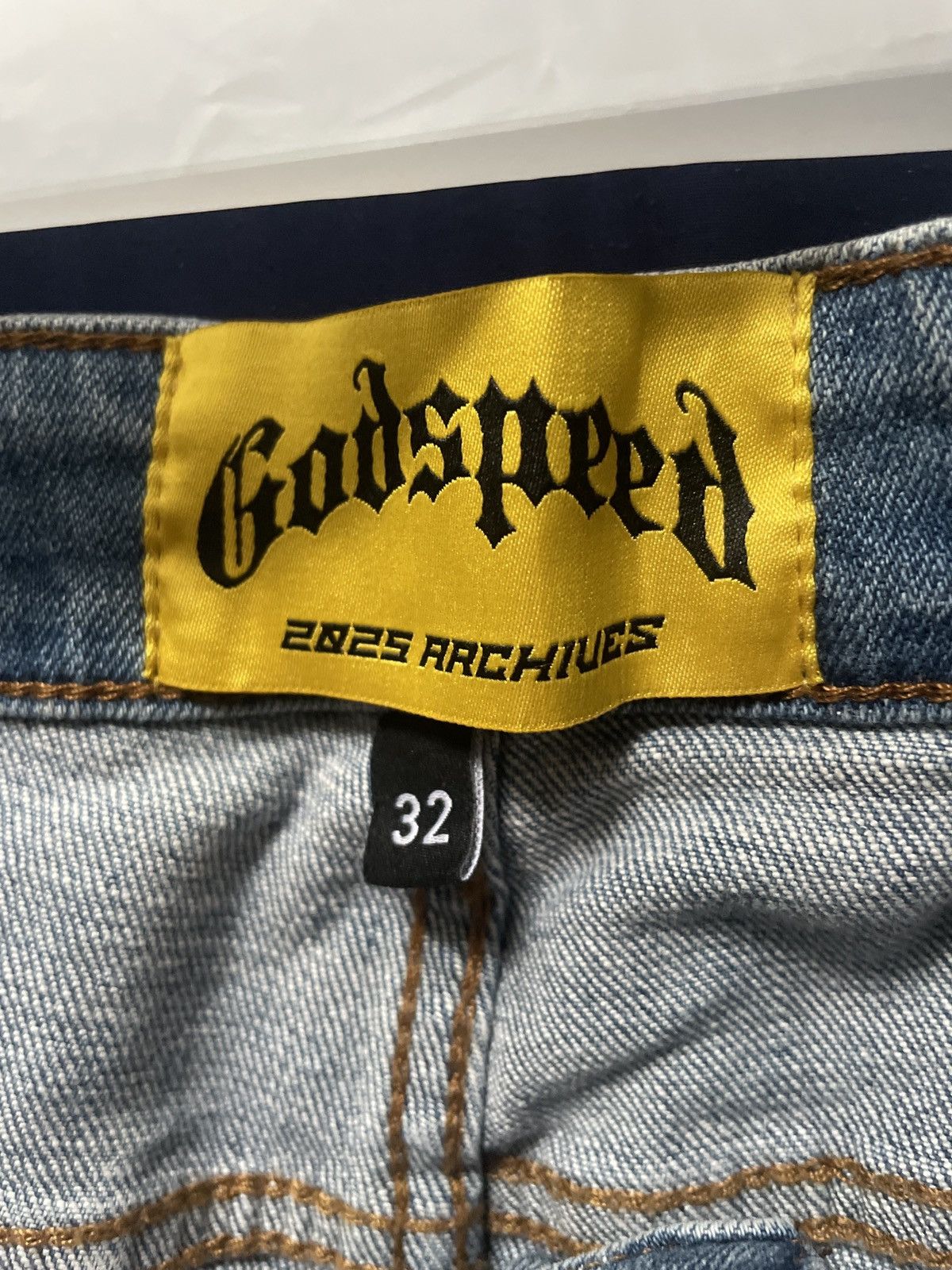 Godspeed Godspeed Patchwork Denim Shorts (Blue) Size US 32 / EU 48 - 2 Thumbnail