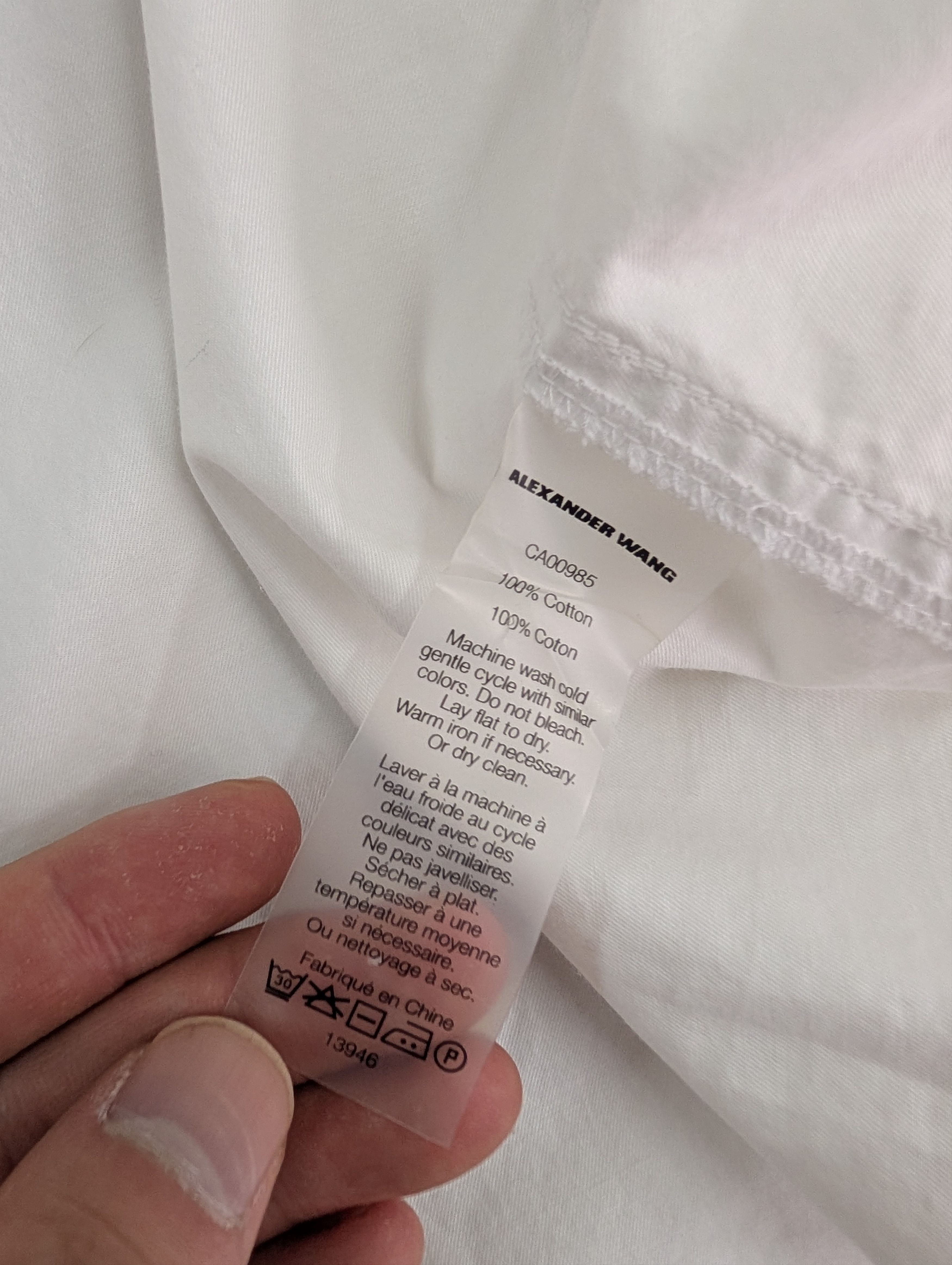 T by Alexander Wang Off White Shirt with Buttoned Sleeve Size XS / US 0-2 / IT 36-38 - 7 Thumbnail