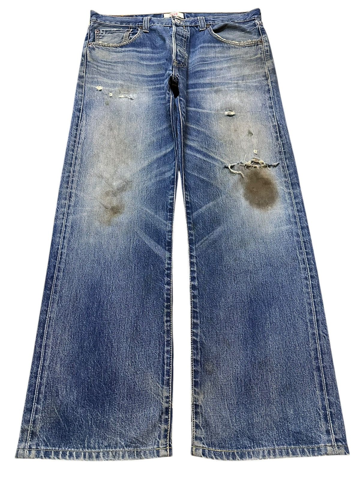 Levi's Vintage Levis 501 Mud Faded Wash Style Loose Jeans Size US 34 / EU 50 - 1 Thumbnail