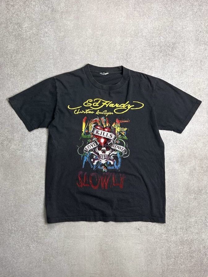 Ed Hardy × Vintage Vintage Ed Hardy Y2K Tattoo Graphic Boxy T-shirt M Size US M / EU 48-50 / 2 - 1 Thumbnail