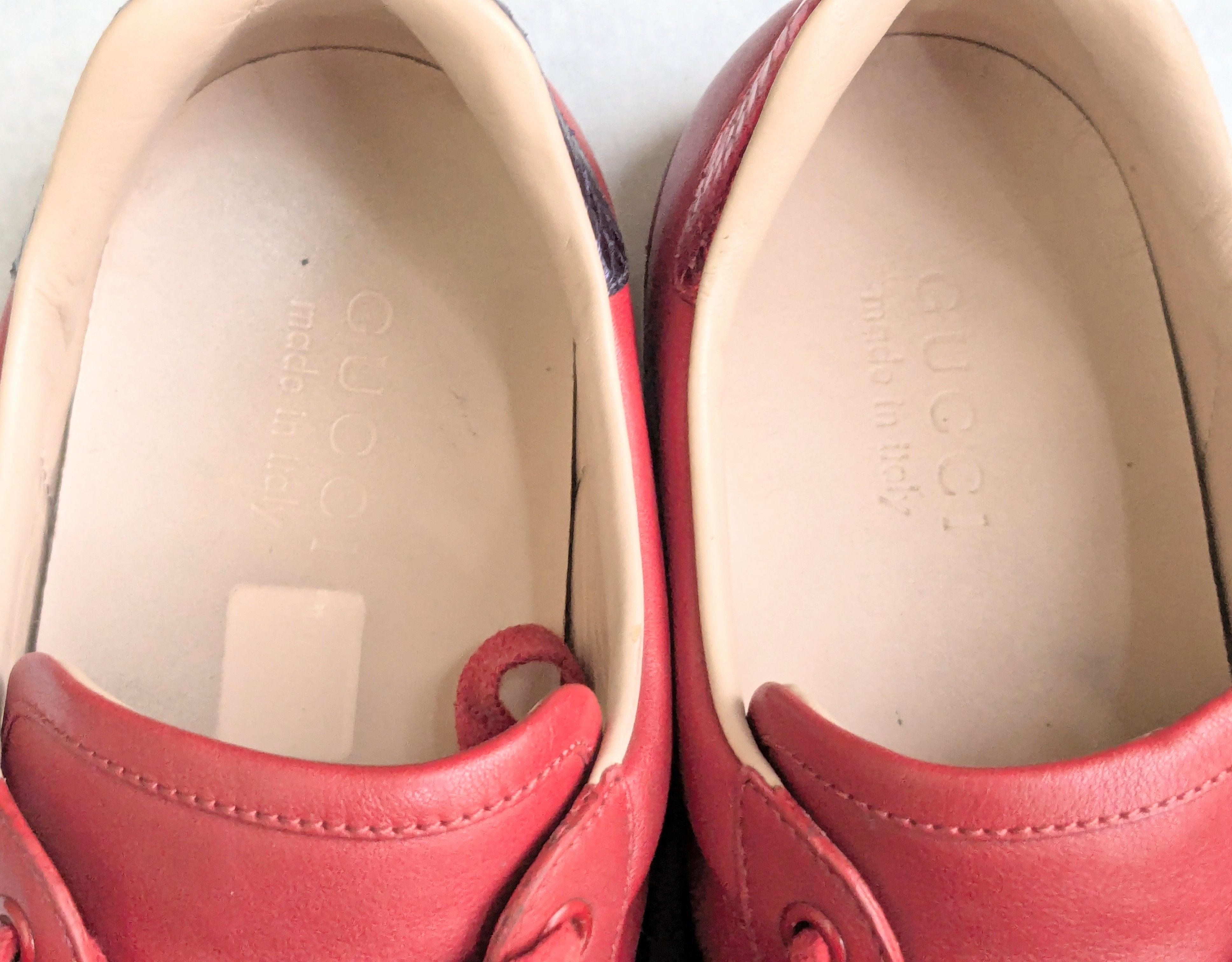 Gucci Gucci Ace Sneakers 9.5 Red Low Tops Leather Tennis Size US 9.5 / EU 42-43 - 6 Thumbnail