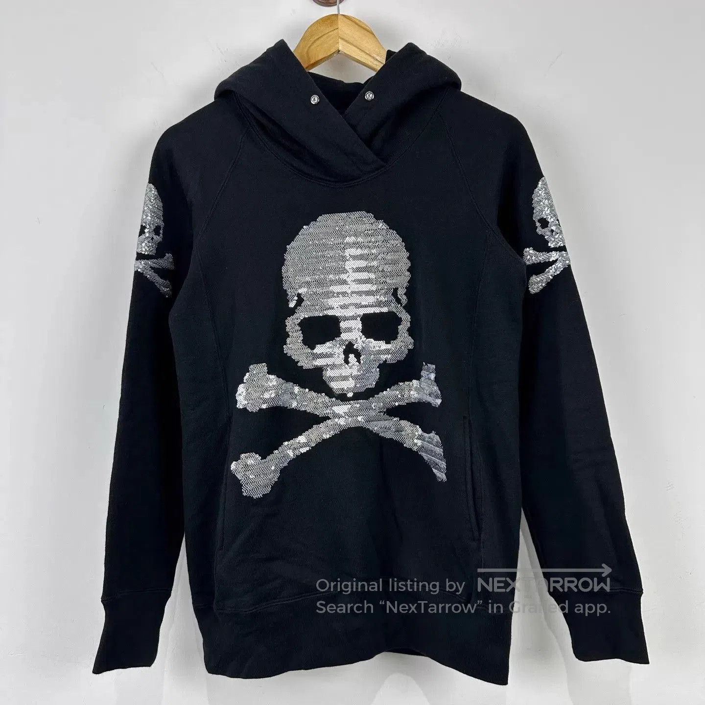 Mastermind Japan Black Sequin Skull Crossbones Hoodie. Size US XS / EU 42 / 0 - 1 Thumbnail