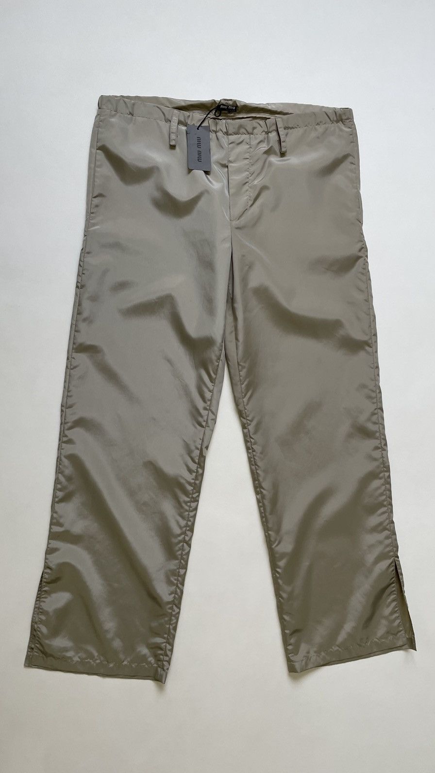 Miu Miu Shimmer Nylon Wide Leg Trousers Size US 36 / EU 52 - 16 Thumbnail