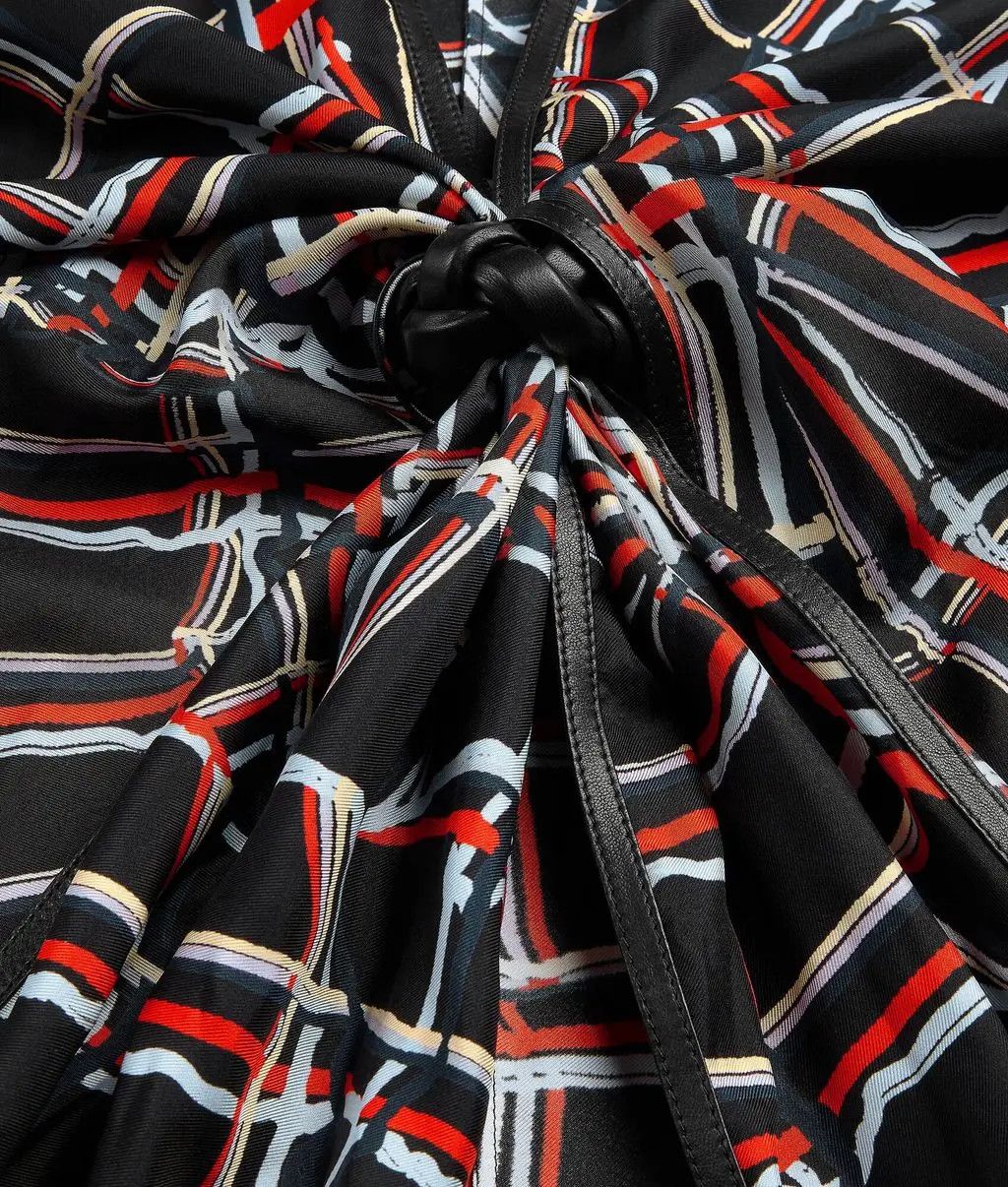 Bottega Veneta o1w1db10825 Size: OS / Distorted Check Printed Silk Scarf Size ONE SIZE - 3 Thumbnail