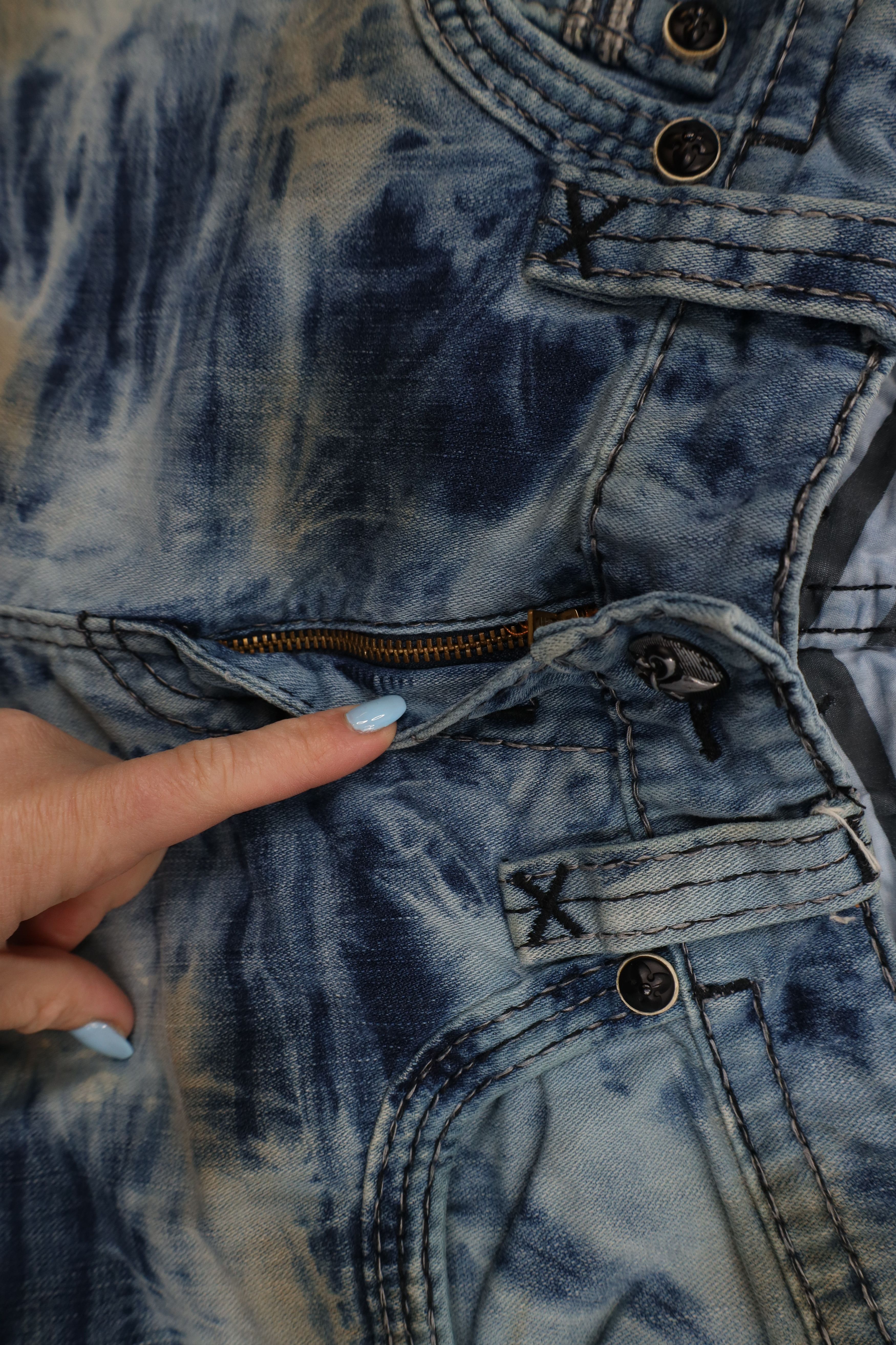 Rock Revival Rock Revival Acid Wash Teles Alt Straight Leg Jeans Studded Size US 34 / EU 50 - 7 Thumbnail