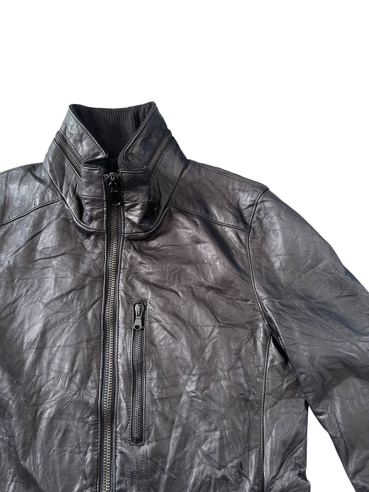 Japanese Brand Unknown Leather Riders Jacket Raccagni Zippers Rick Owens Size US S / EU 44-46 / 1 - 4 Thumbnail