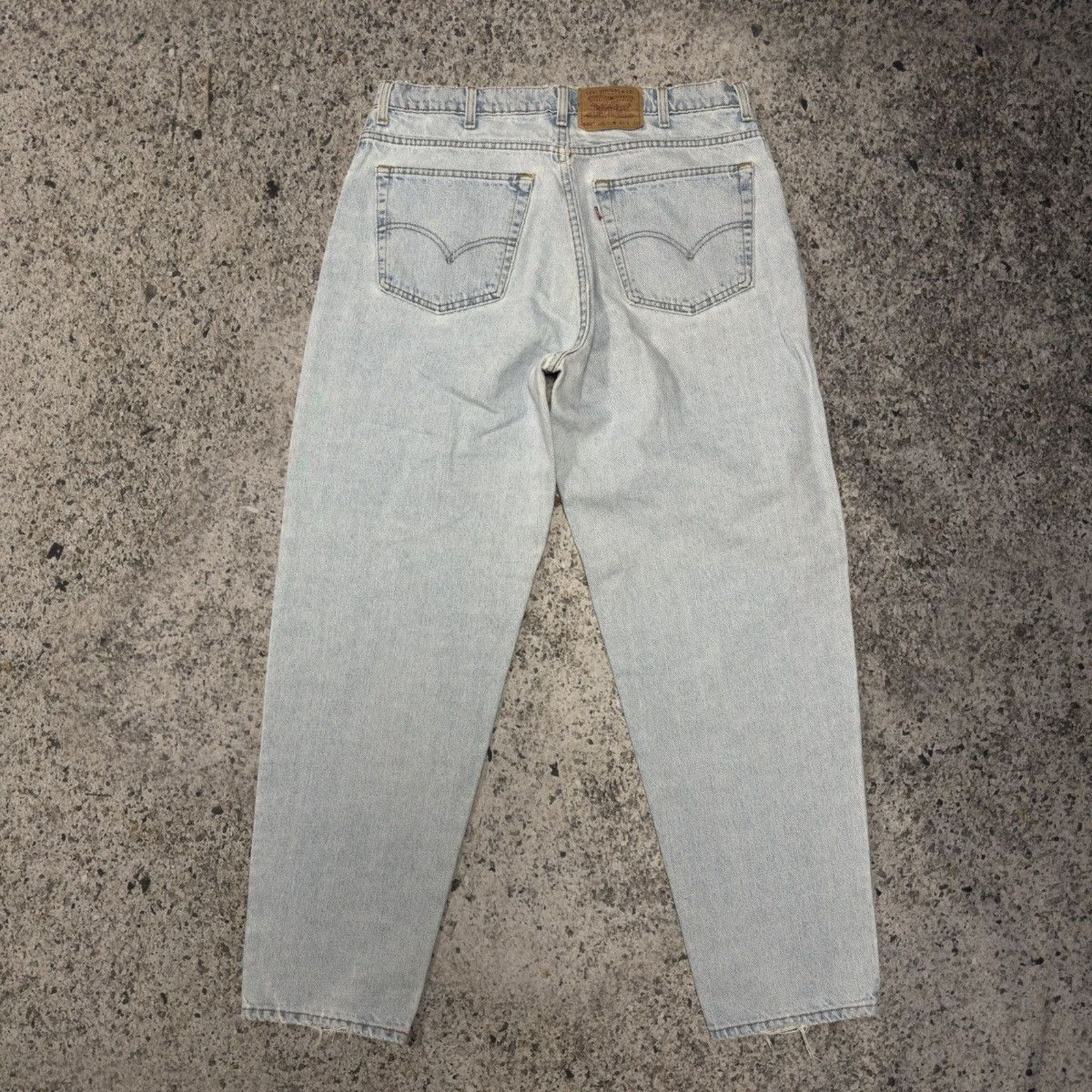 Levi's Vintage 1990s Levi’s 560 Loose Fit Tapered Thrashed Jeans Size US 39 - 1 Thumbnail