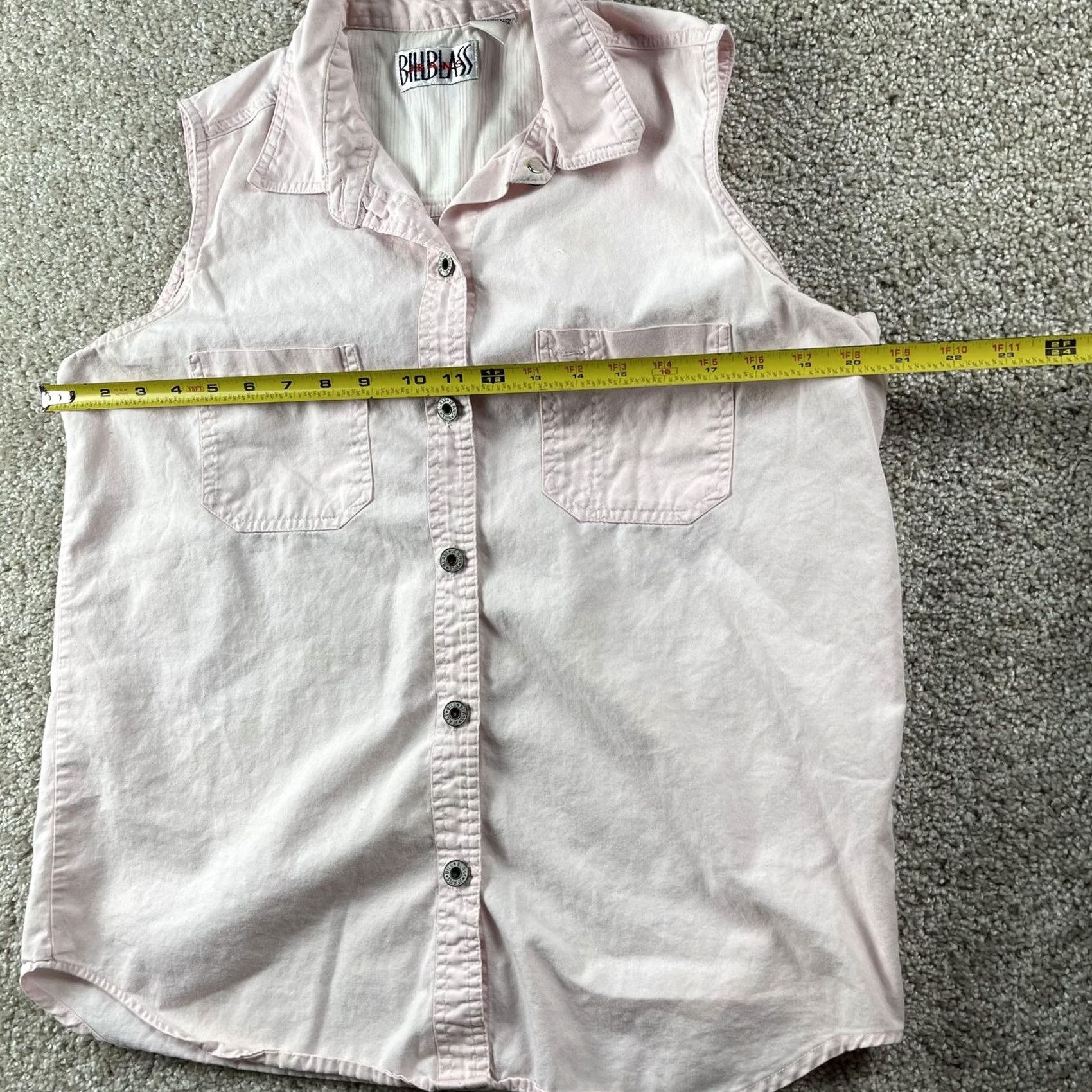 Bill Blass VINTAGE Bill Blass Shirt Womens Medium Pink Sleeveless Button Up Chambray Top Size M / US 6-8 / IT 42-44 - 6 Thumbnail