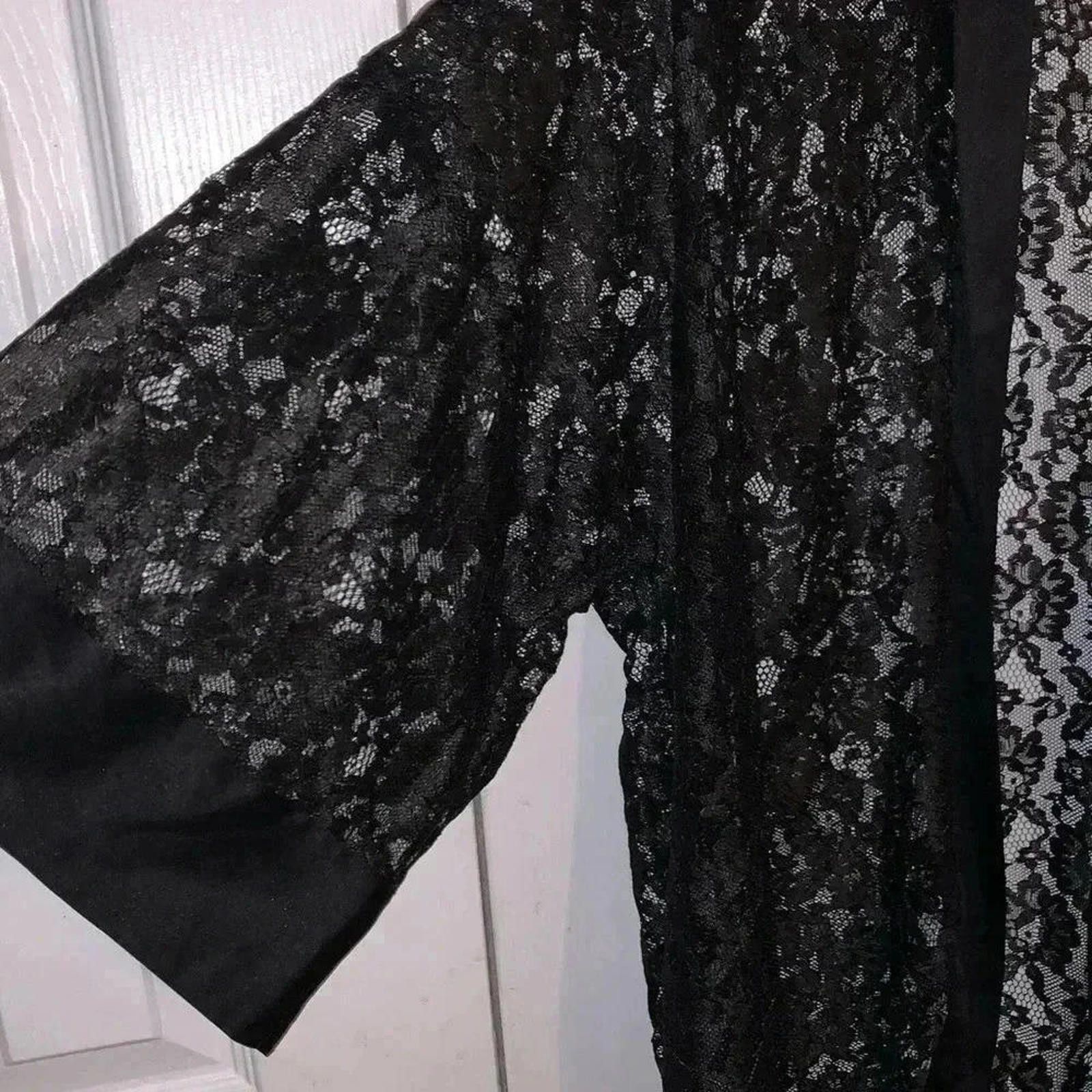 Designer Victoria’s Secret black lace robe Size ONE SIZE - 2 Thumbnail