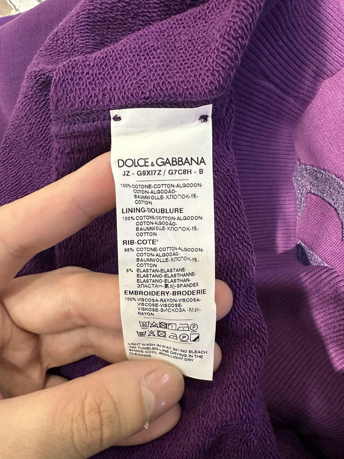 Dolce & Gabbana Dolce and Gabbana Purple Logo Hoodie Size US L / EU 52-54 / 3 - 5 Thumbnail