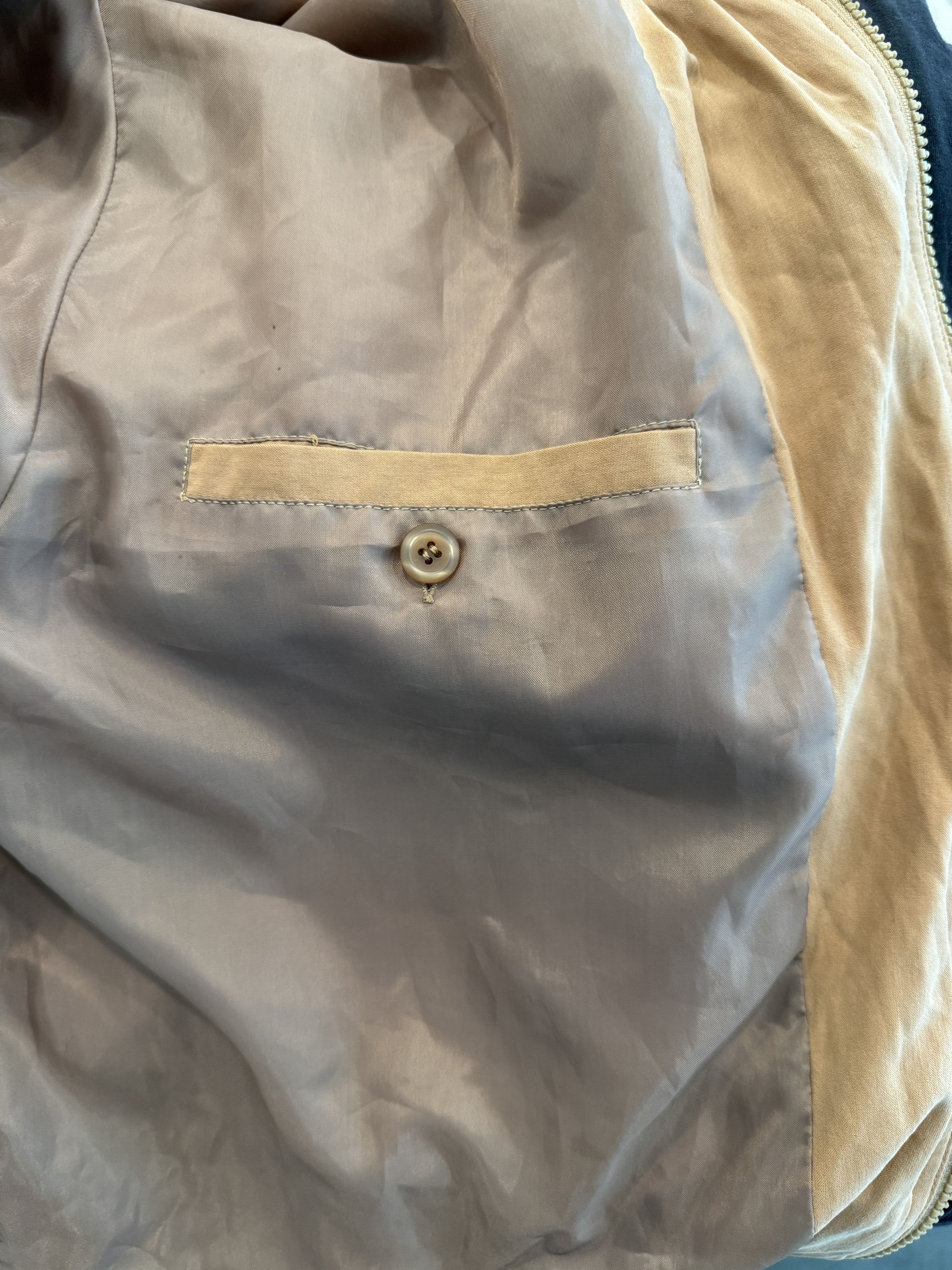 Other Vintage Silk Genelli Bomber Windbreaker Jacket Beige Large Size US L / EU 52-54 / 3 - 4 Thumbnail