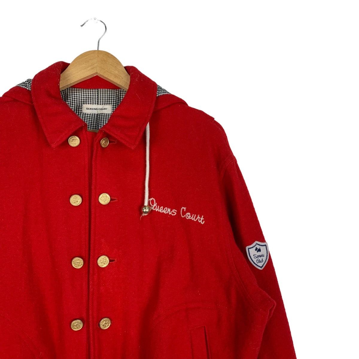 Japanese Brand QUEENS COURT Red Wool Bomber Jacket #0939-C42 Size US M / EU 48-50 / 2 - 5 Thumbnail