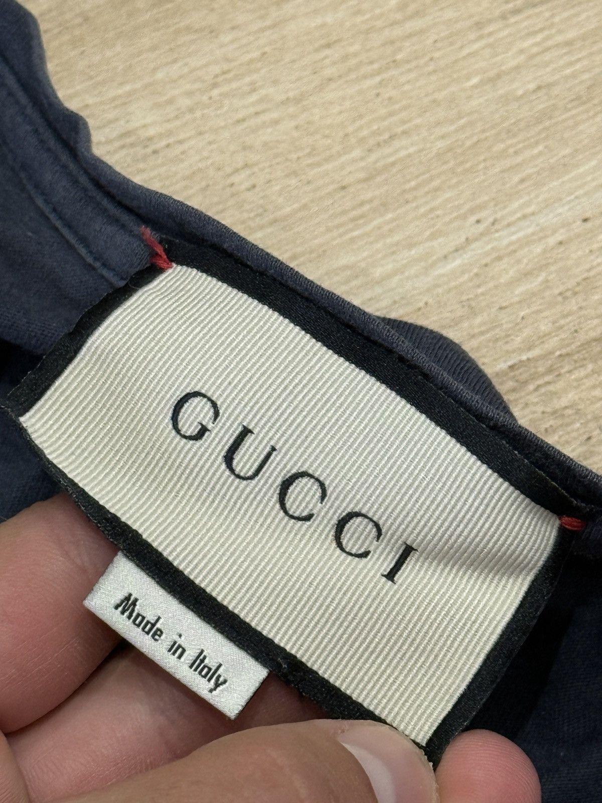 Gucci Gucci logo tshirt tee navy washed RARE Size L / US 10 / IT 46 - 2 Thumbnail