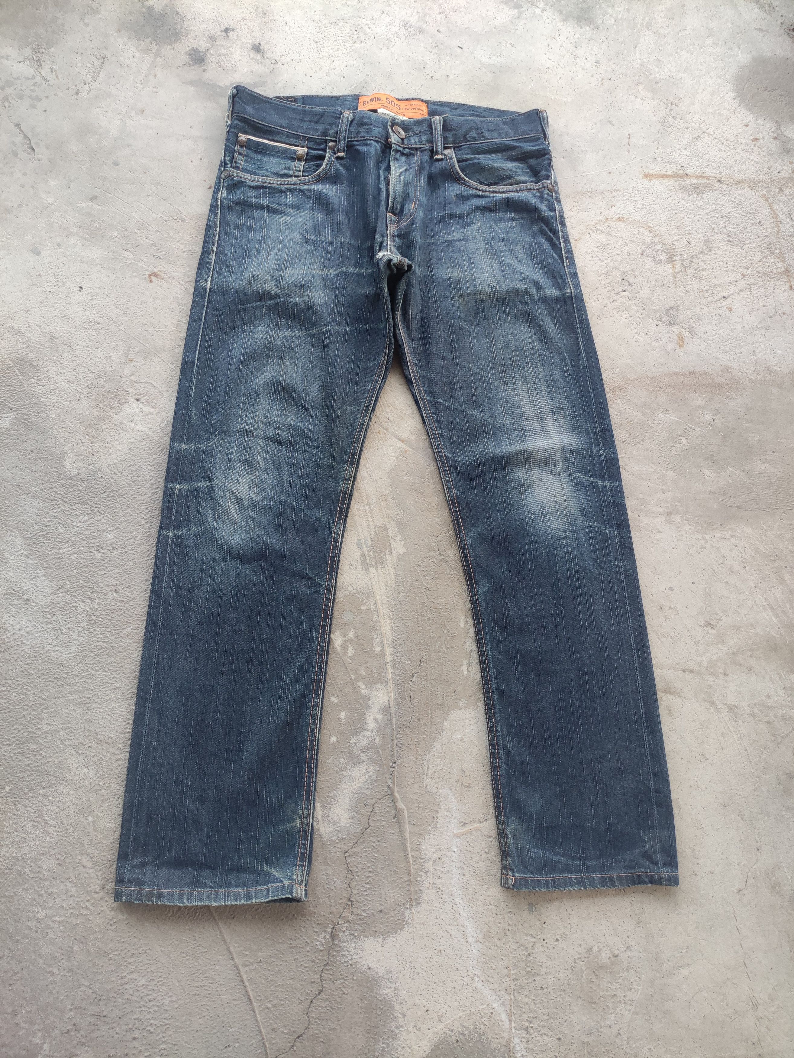 Edwin Vintage Edwin Japan Selvage Distressed Faded Denim Size US 34 / EU 50 - 1 Thumbnail