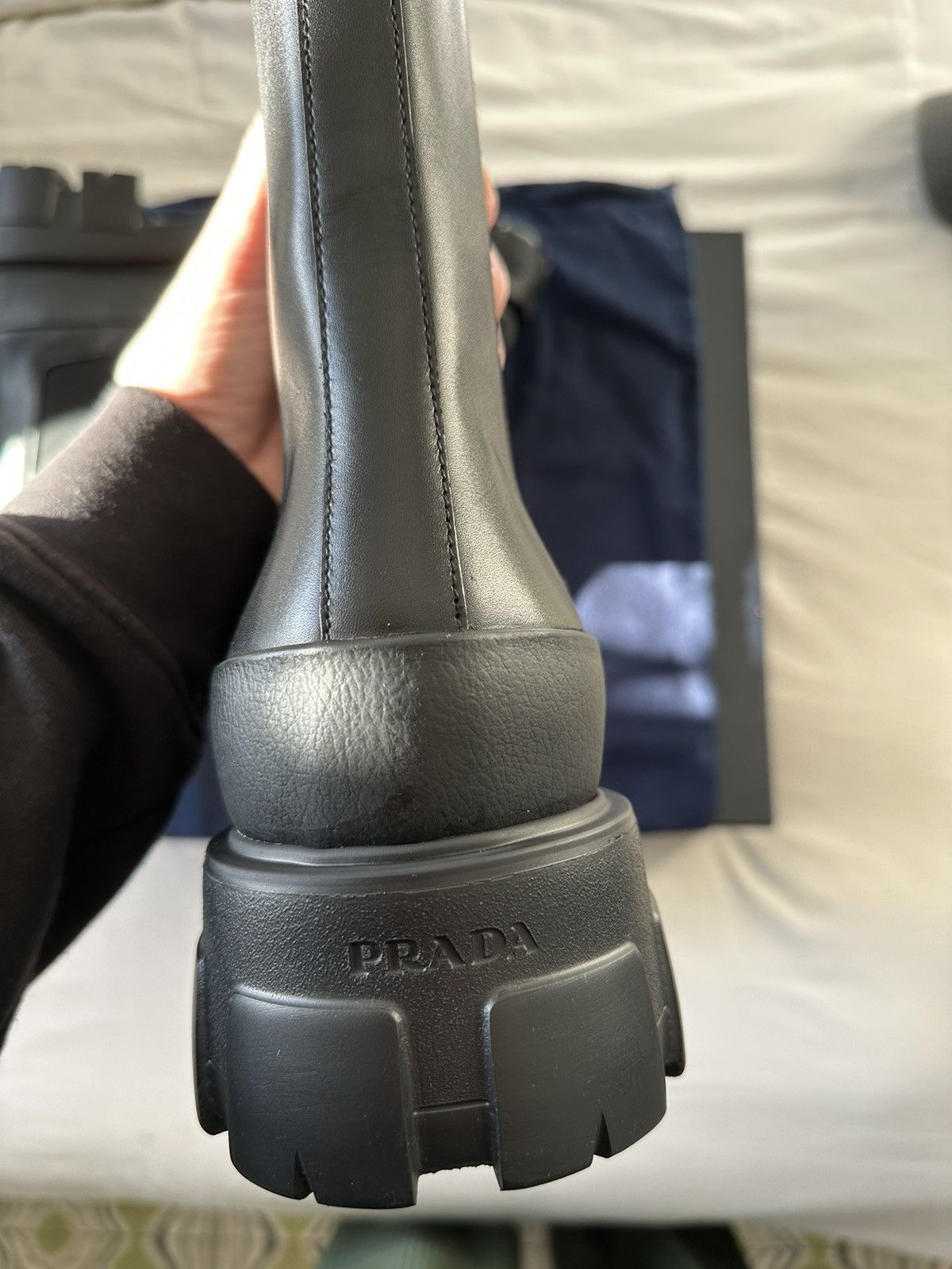 Prada Leather Chelsea Boots