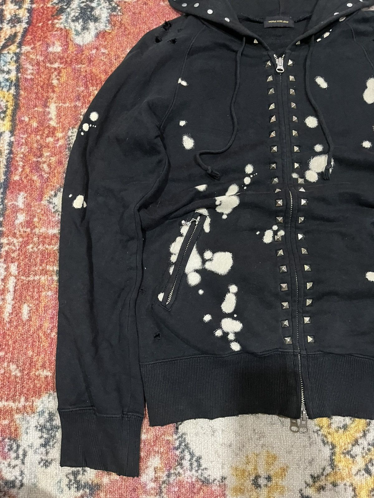 Hysteric Glamour World wide love! Distressed studded Hoodie Size US S / EU 44-46 / 1 - 4 Thumbnail