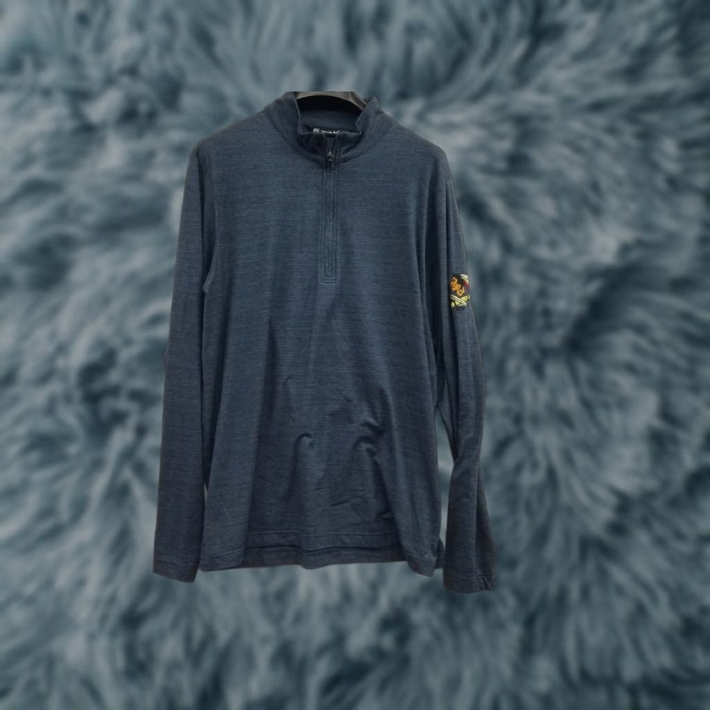 TravisMathew Travis Mathew Shirt Mens Large Blue 1/4 Zip Long Sleeve Golf Mock Neck Size US L / EU 52-54 / 3 - 1 Thumbnail