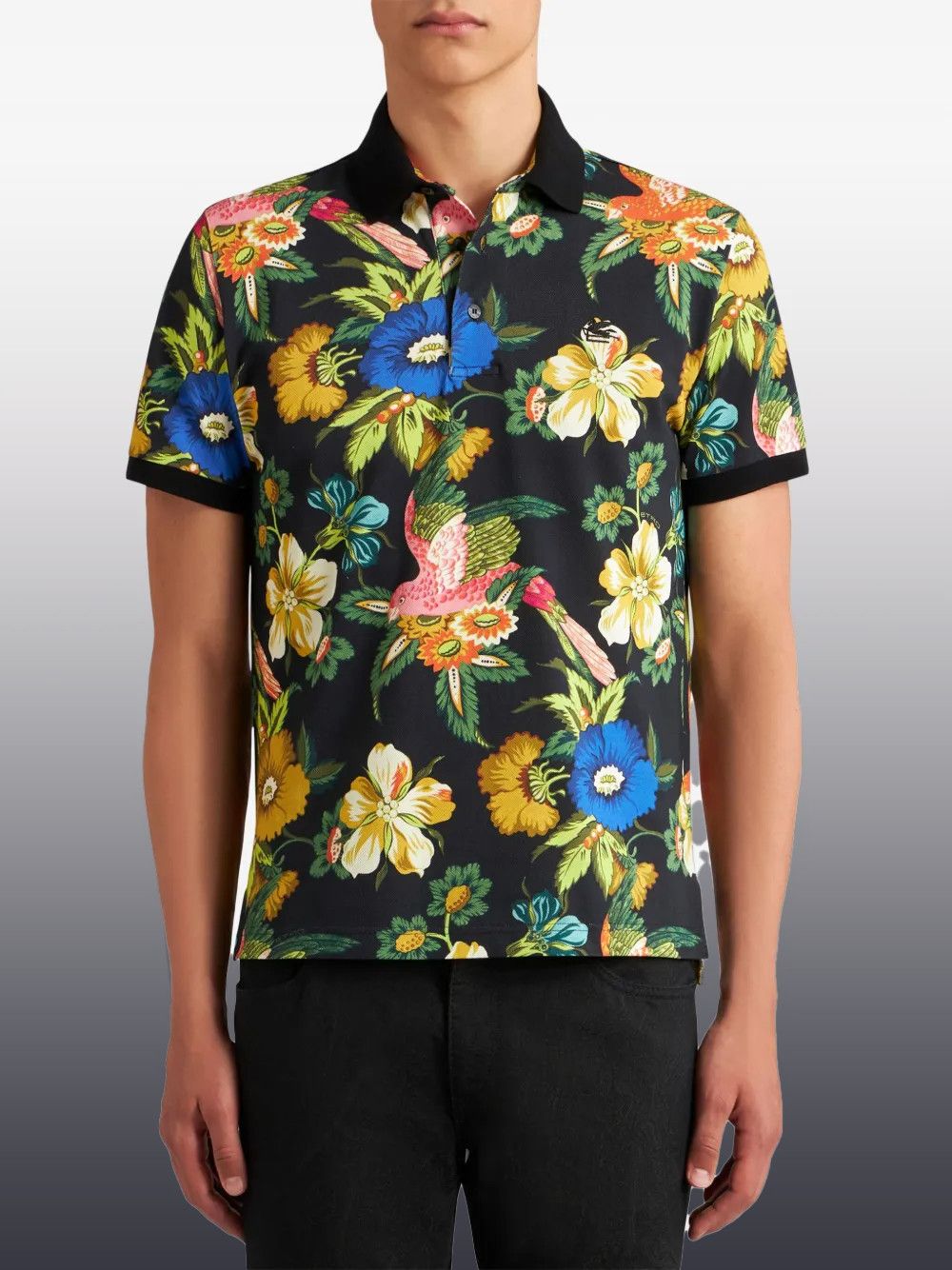Other Floral-Print Cotton Polo Shirt – Men’s Short Sleeve Polo Size US L / EU 52-54 / 3 - 1 Thumbnail