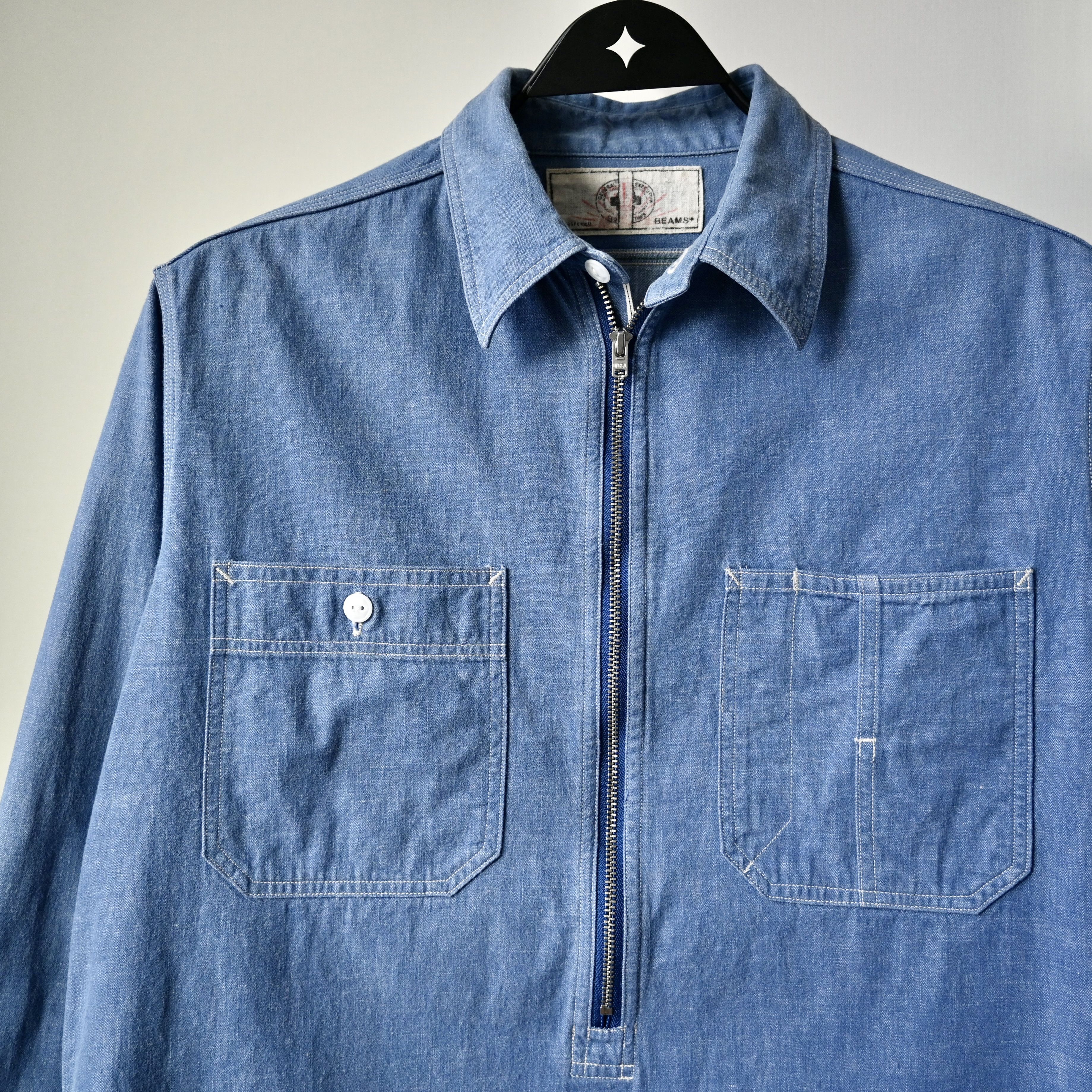 Beams Plus BEAMS Plus x Sunny Sports half-zip denim work shirt Size US M / EU 48-50 / 2 - 7 Thumbnail