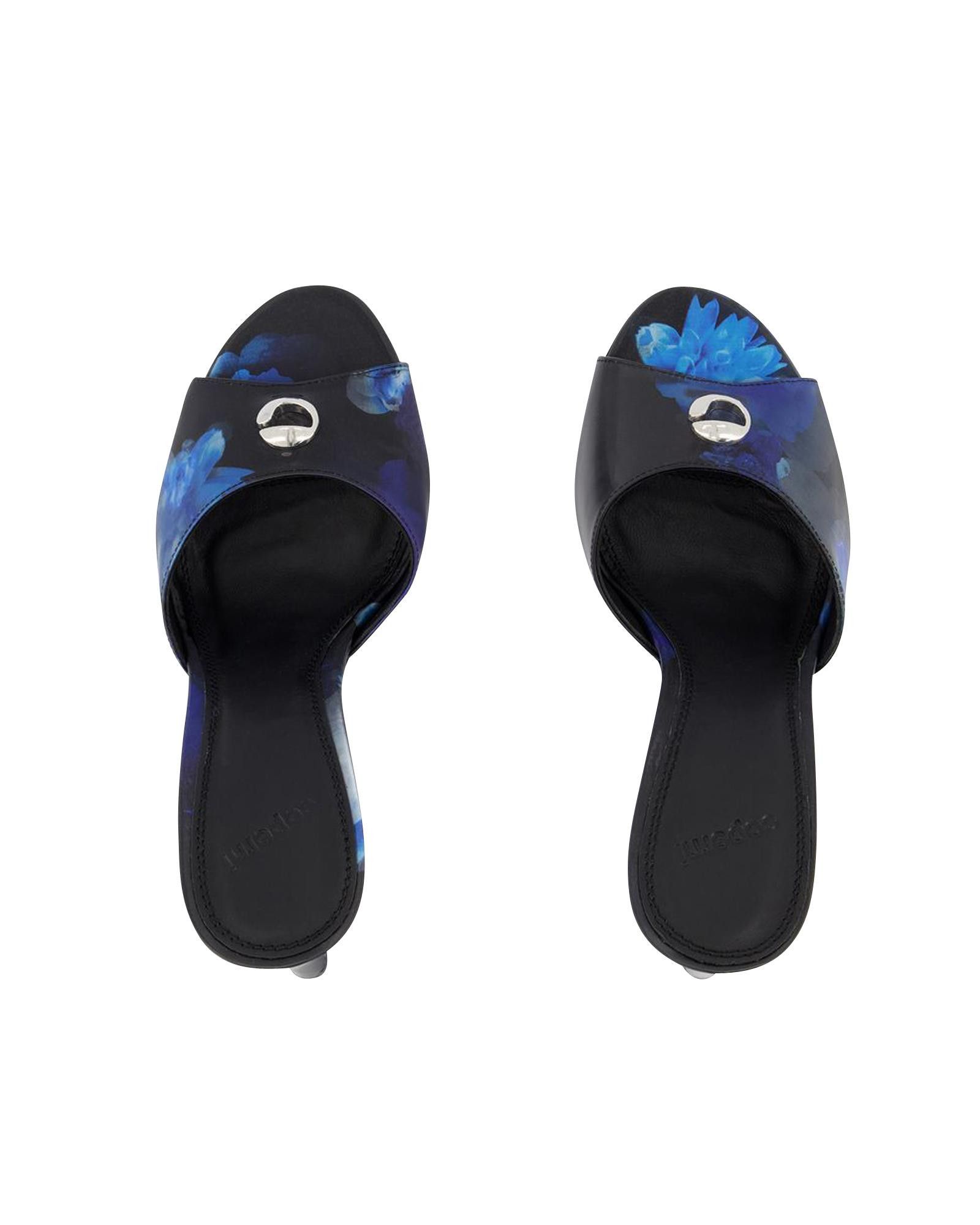 image of Coperni Holographic Logo Mule Shoess - Futuristic Blue/black Slip-Ons Shoes, Women's (Size 9)