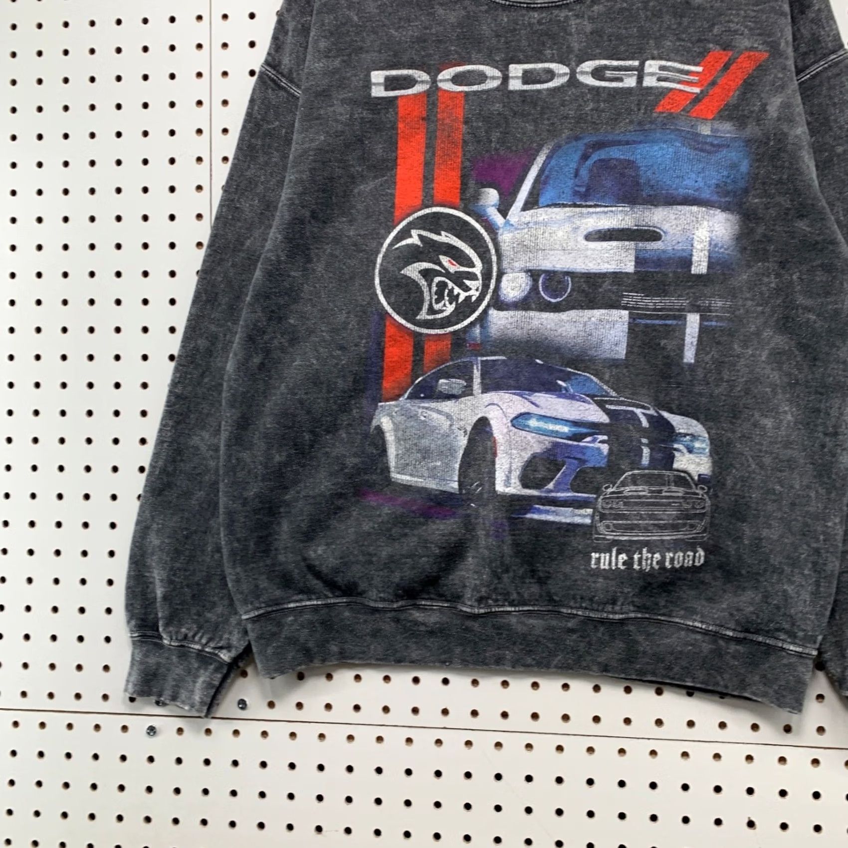 Vintage Dodge Hellcat Sweatshirt Mens Medium Grey Rule The Road Crewneck Size US M / EU 48-50 / 2 - 5 Thumbnail