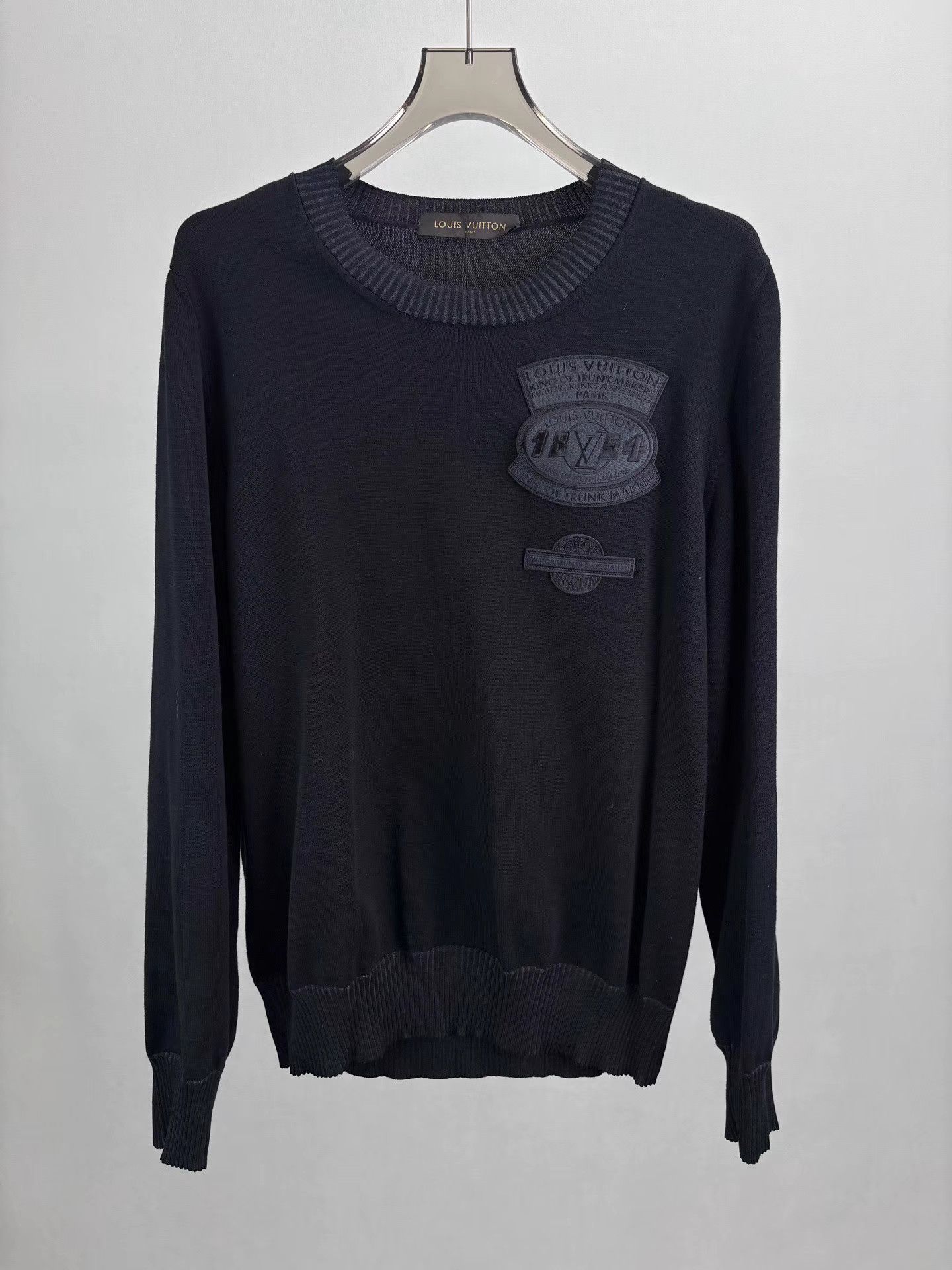 Louis Vuitton LV Black Logo Knit Sweater K1 Size US XXL / EU 58 / 5 - 1 Thumbnail